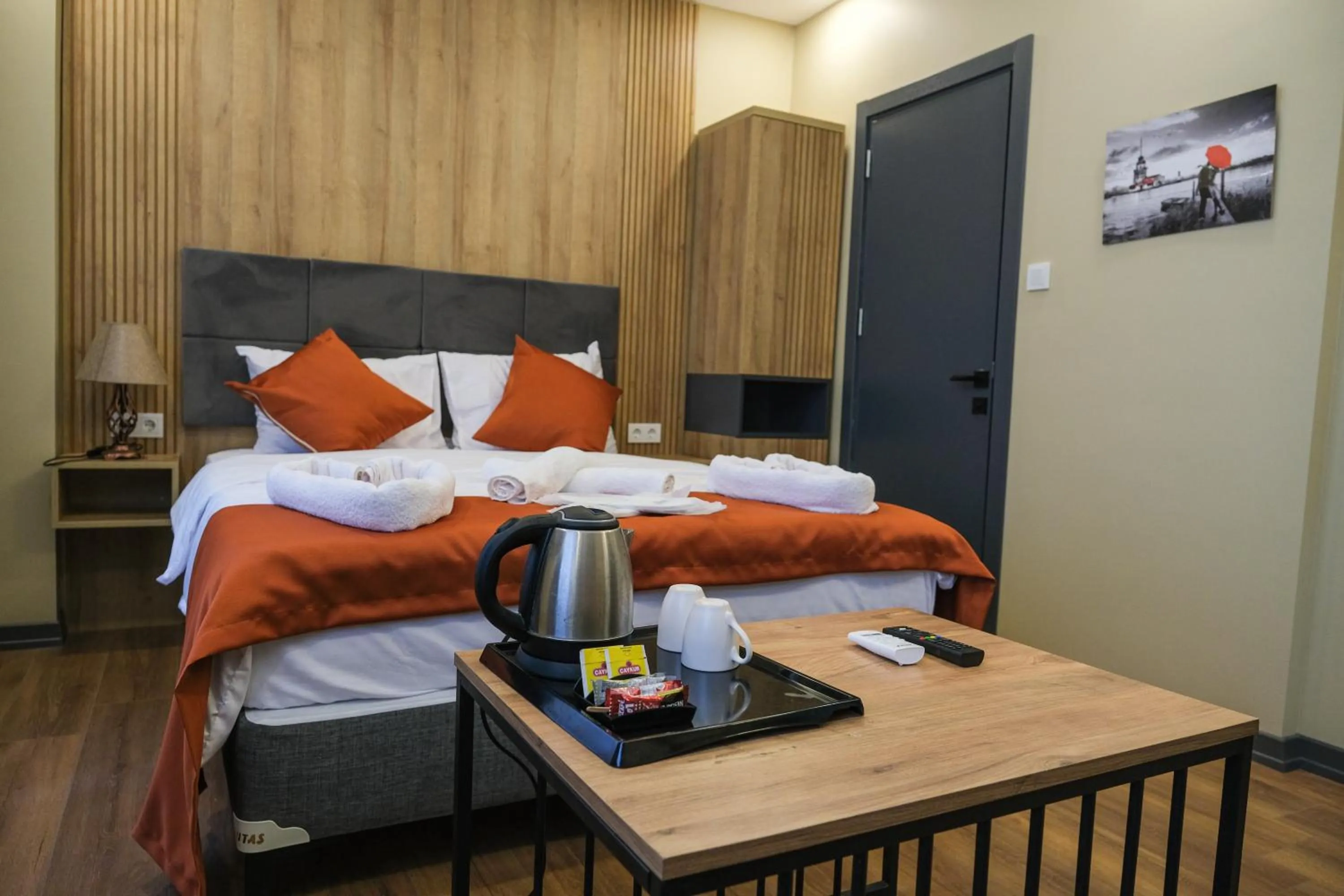 Bed in hotel La Vitrine