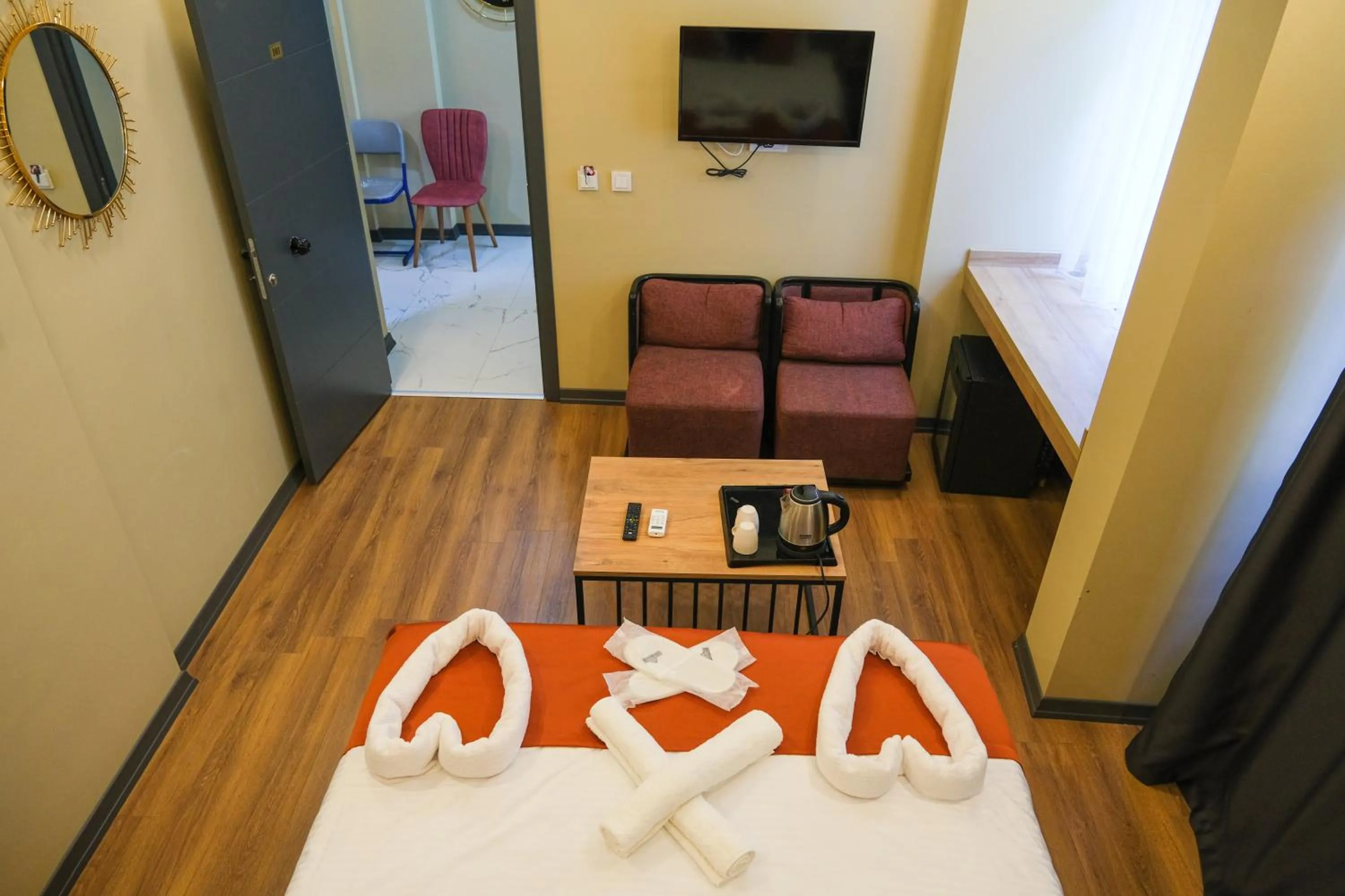 Bed in hotel La Vitrine