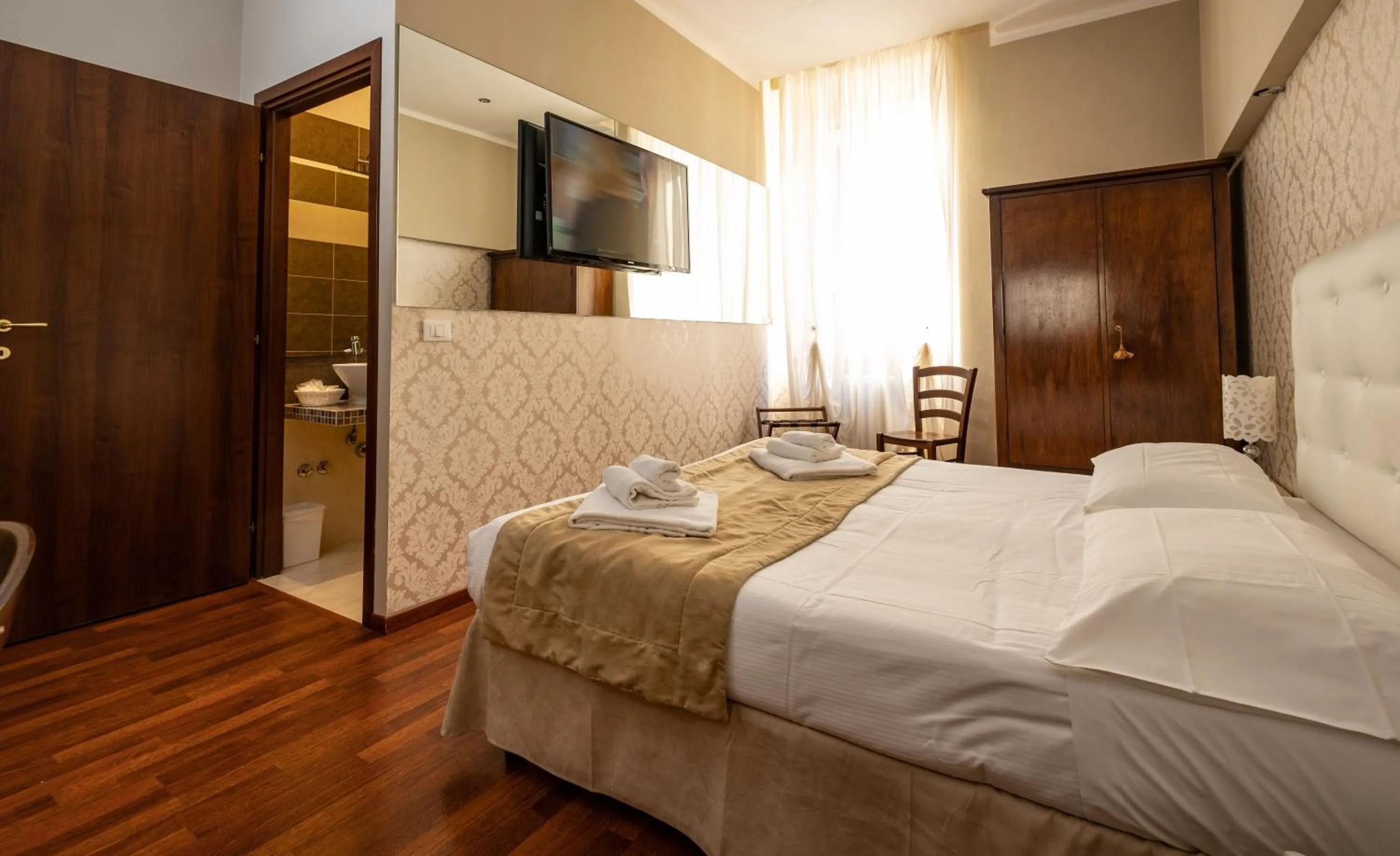 Bed in Antico Hotel Moderno