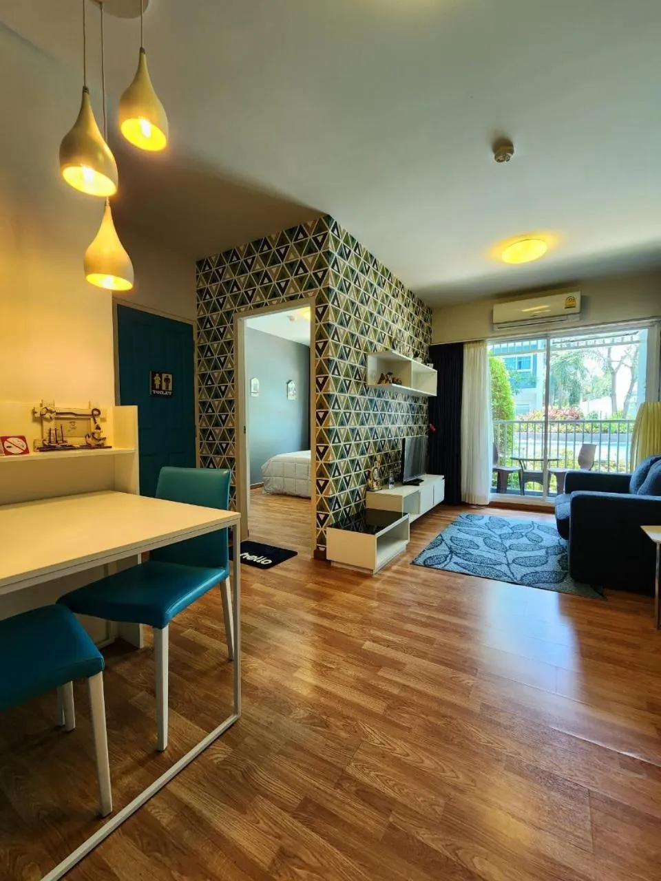 Bed in The Trust Condo by the Sea