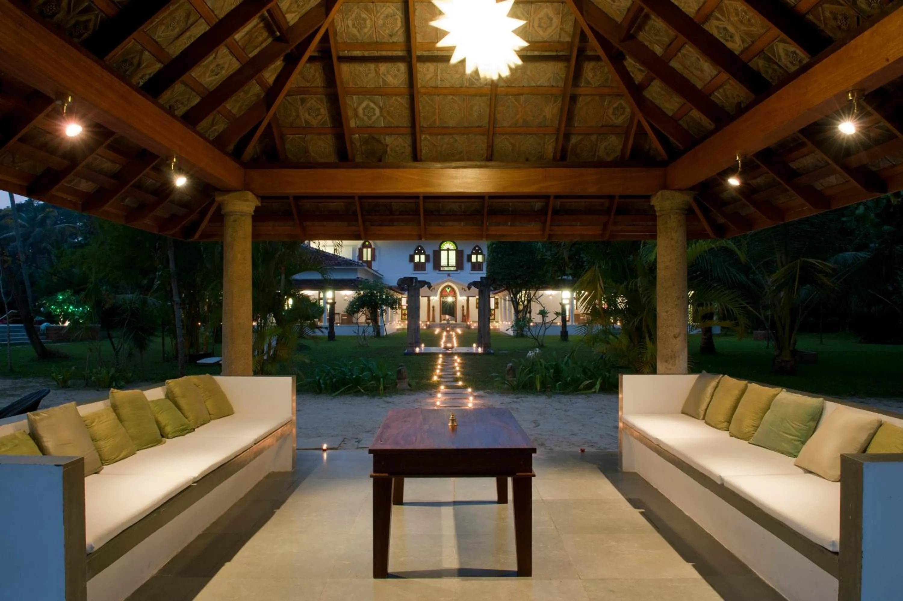 Seating area in Purity at Lake Vembanad