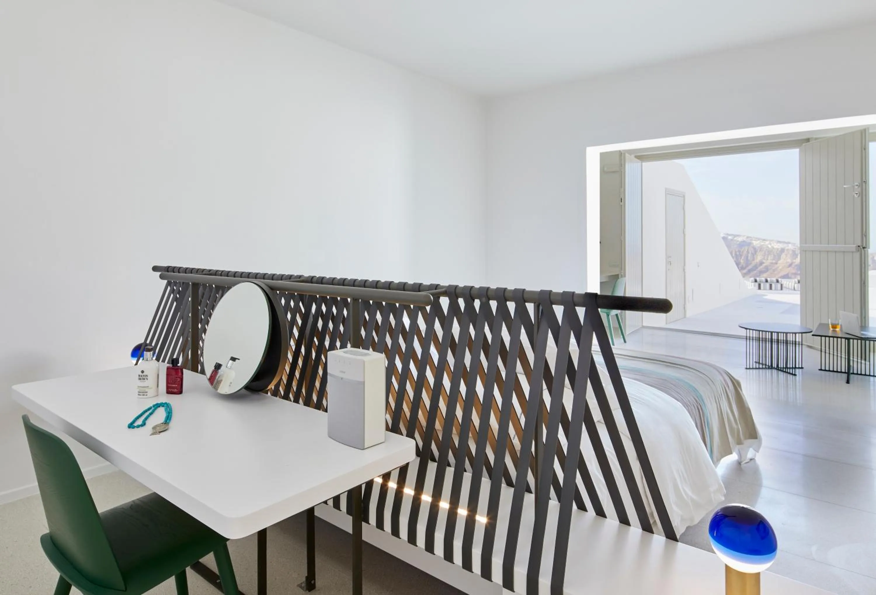 Bed in Alti Santorini Suites - Caldera View