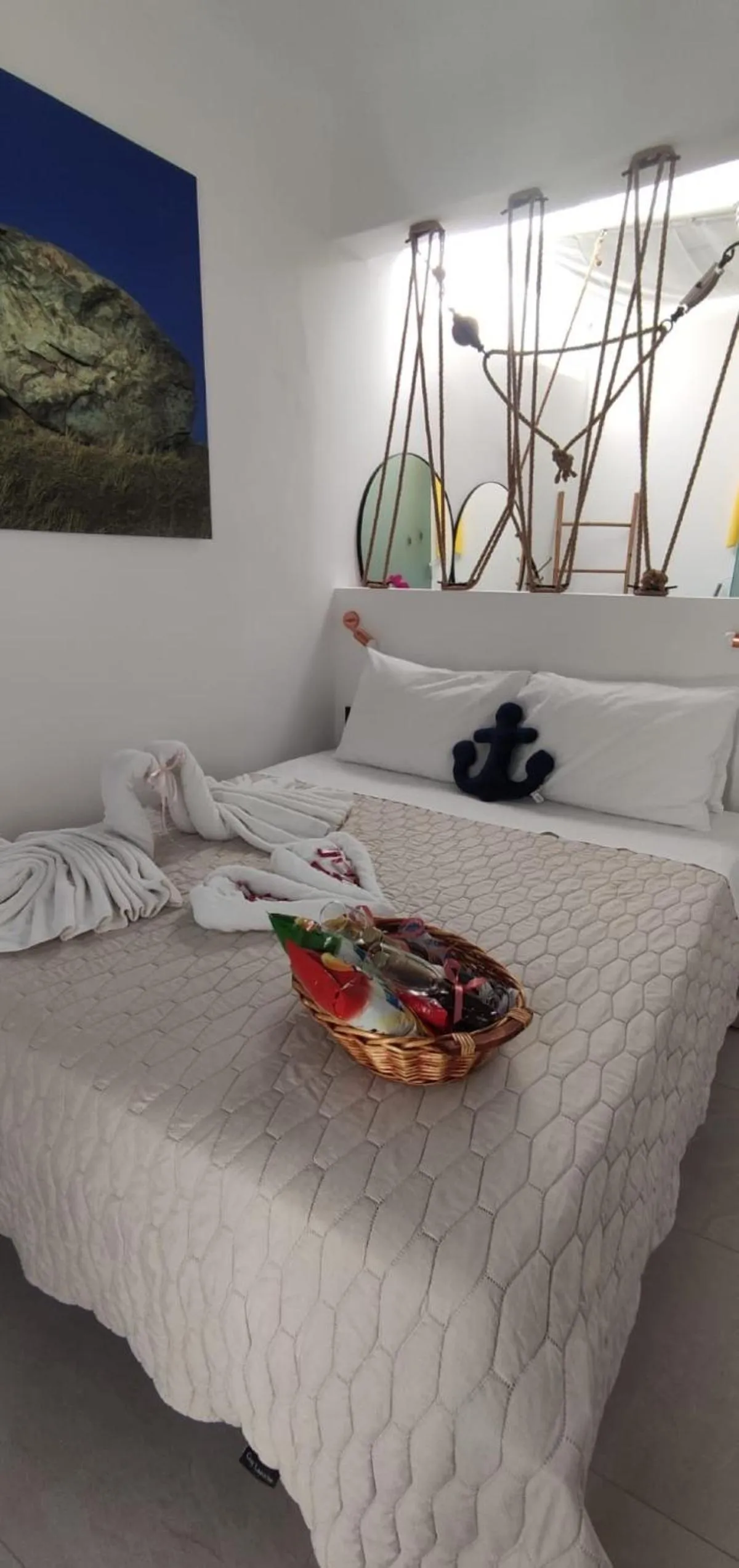 Bed in Seabed Suites Mykonos