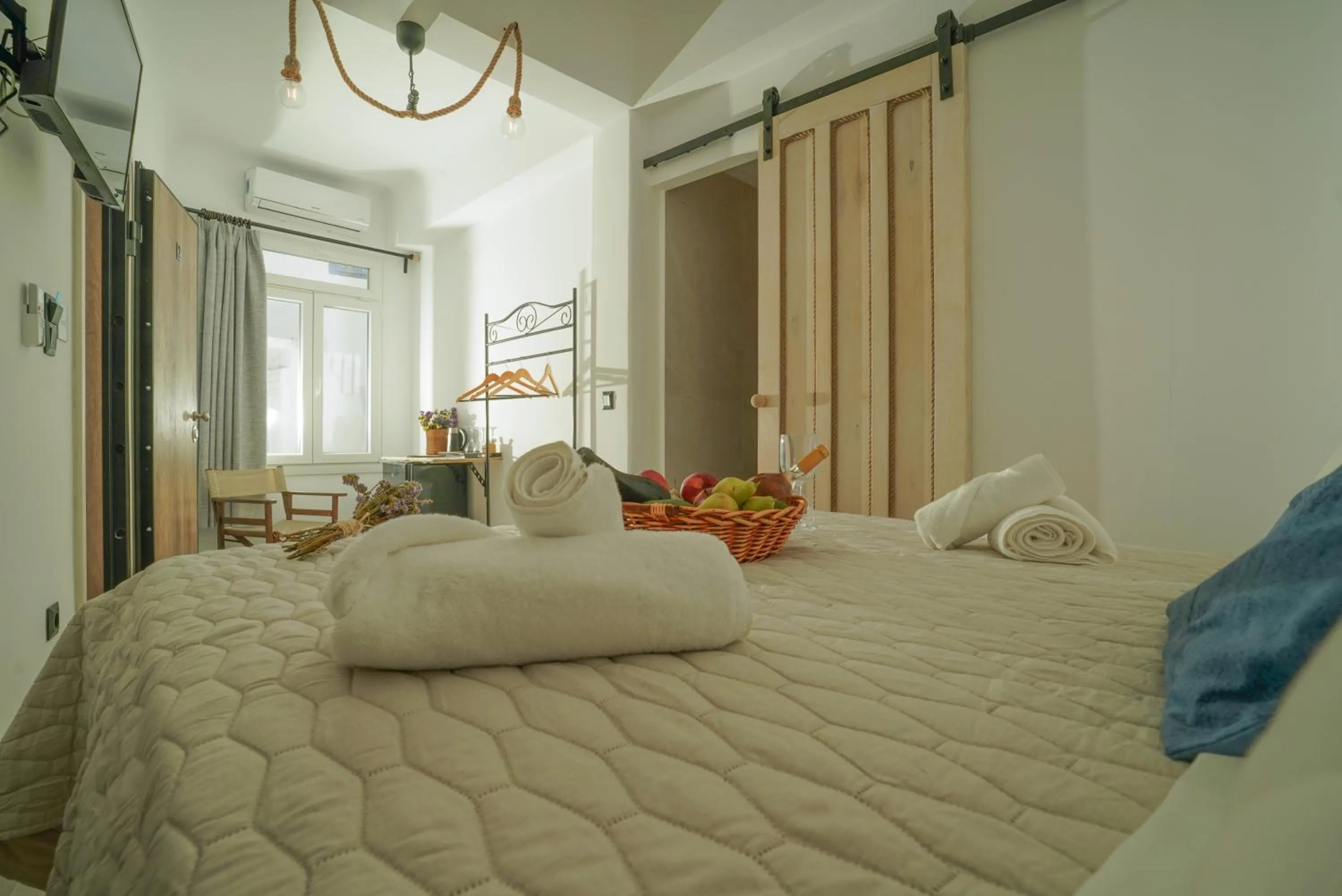 Bed in Seabed Suites Mykonos