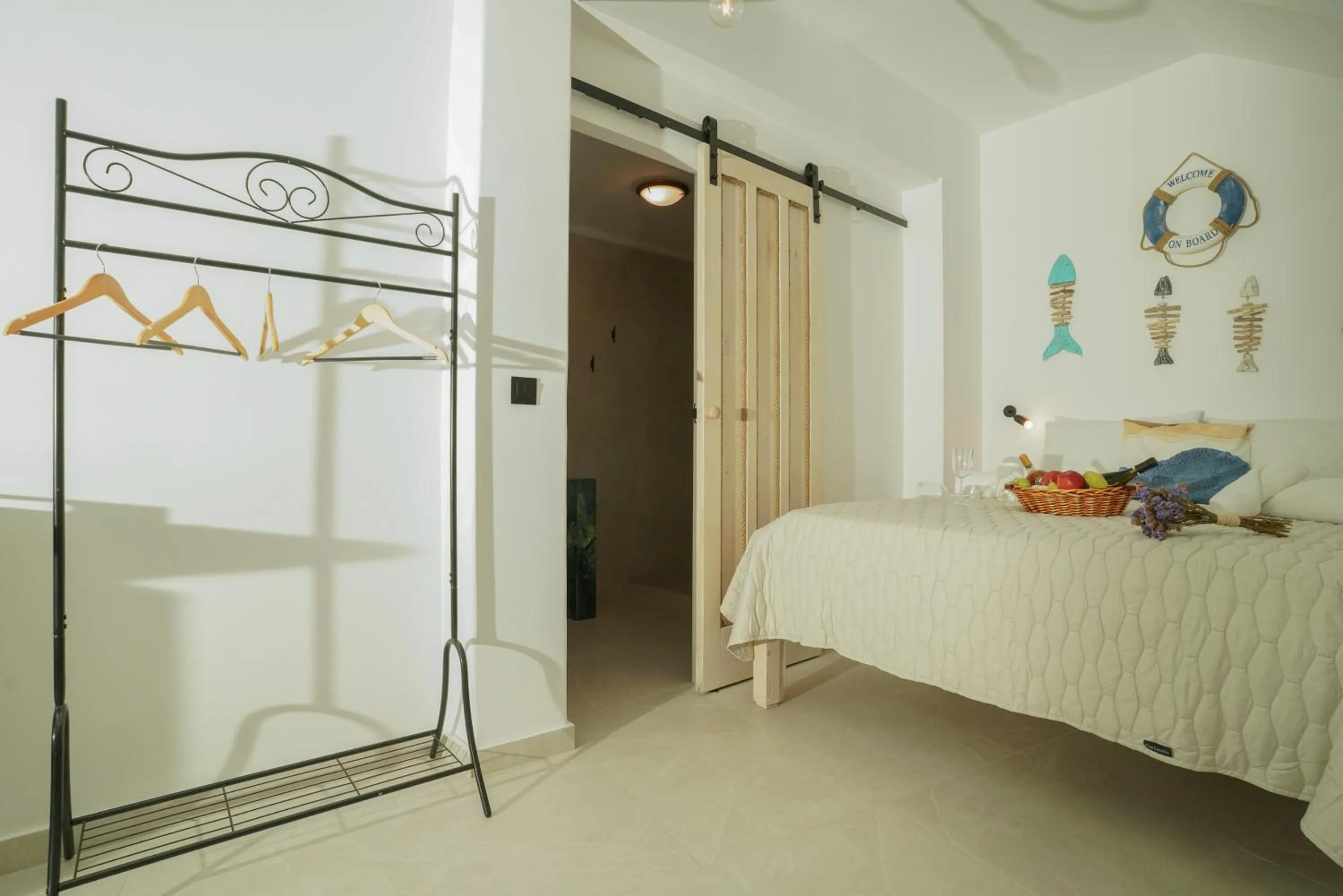 Bed in Seabed Suites Mykonos