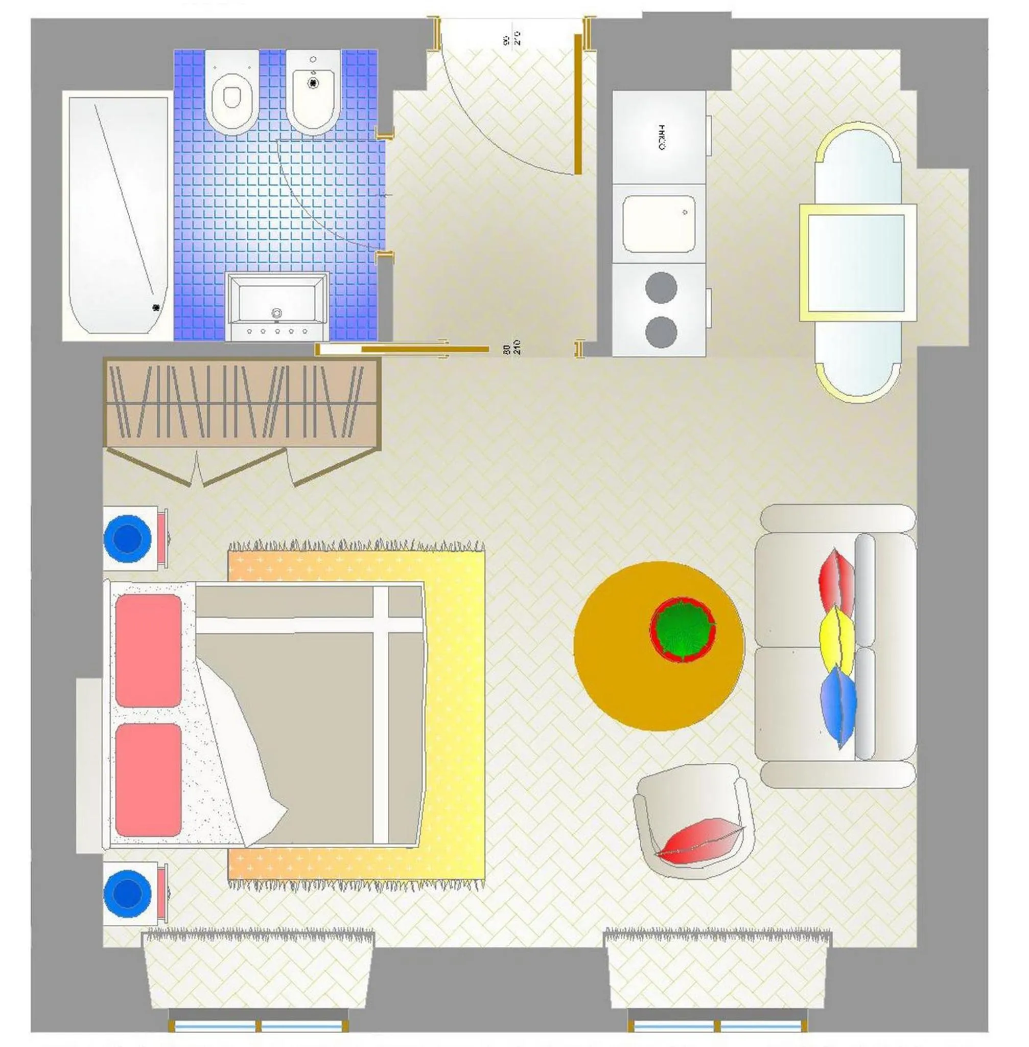 Floor plan in Piazza Vittorio Suites