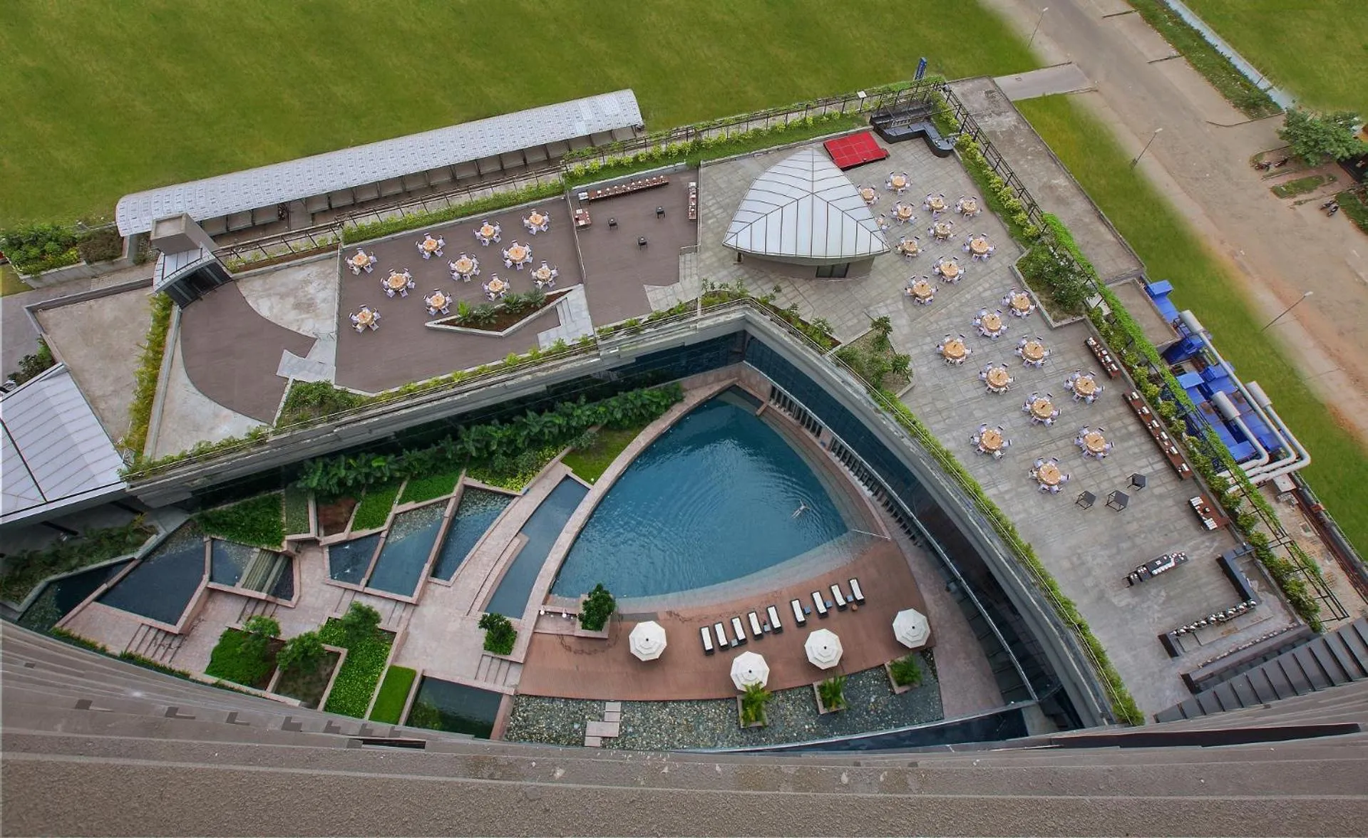 Pool view in Novotel Kolkata Hotel and Residences