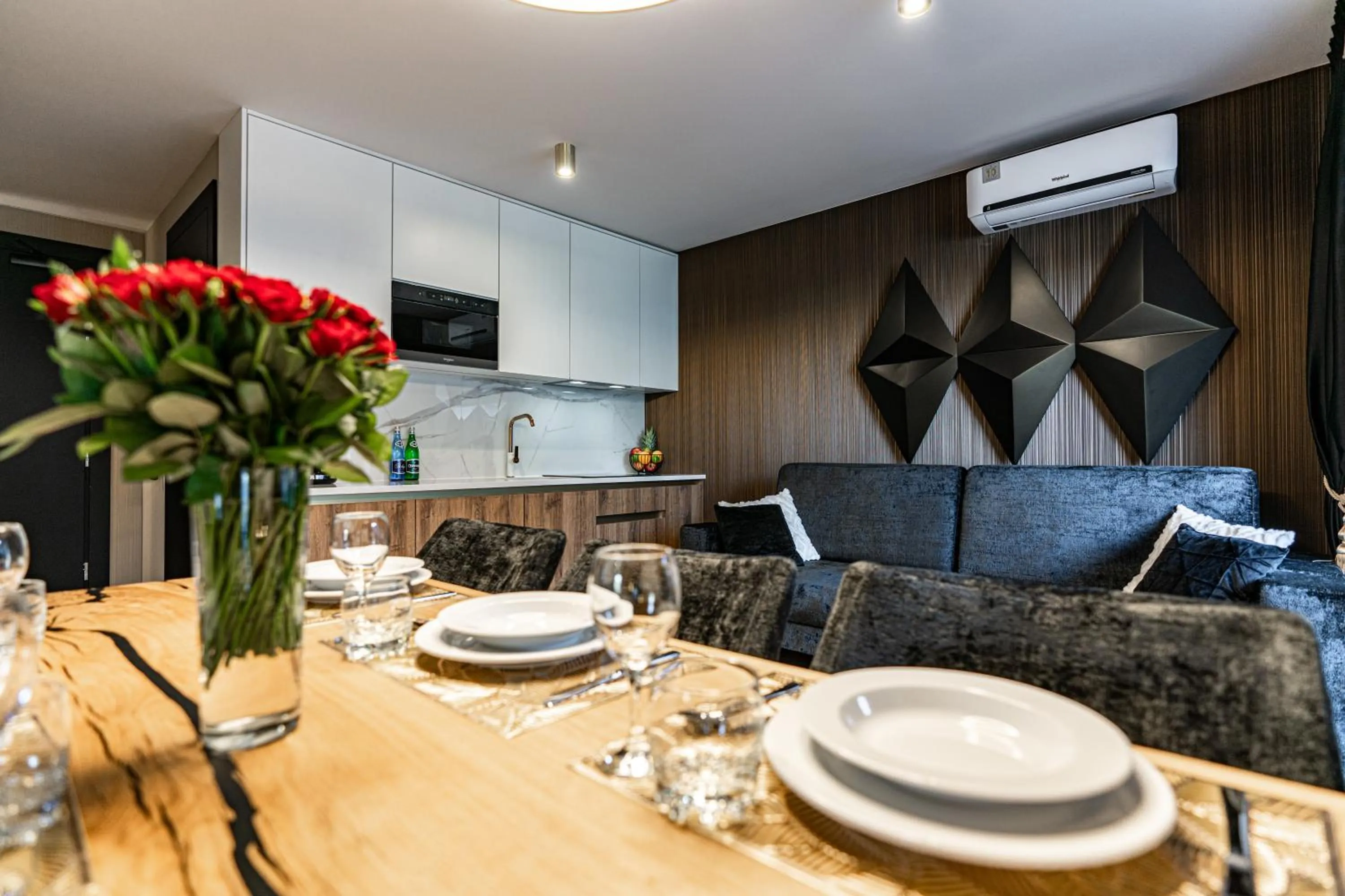 Kitchen or kitchenette in Aparthotel Diamond SPA Aqua