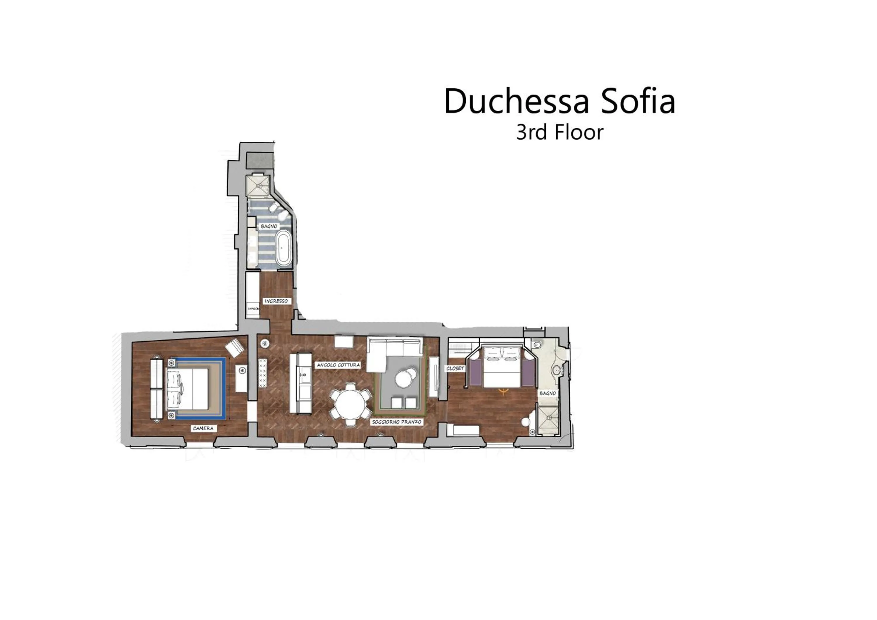 Floor plan in Duchessa Sofia - La Dimora degli Affreschi Florence