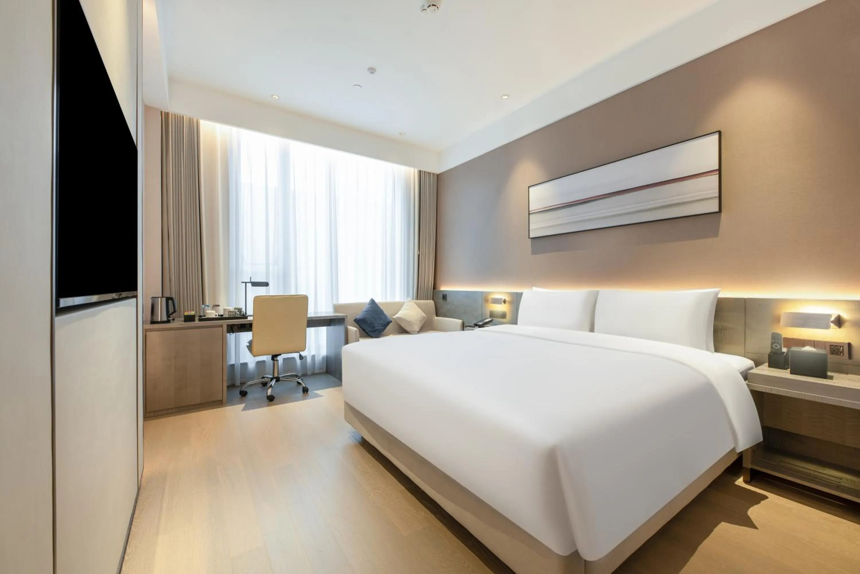 View (from property/room), Bed in Hyatt Place Linyi People Square