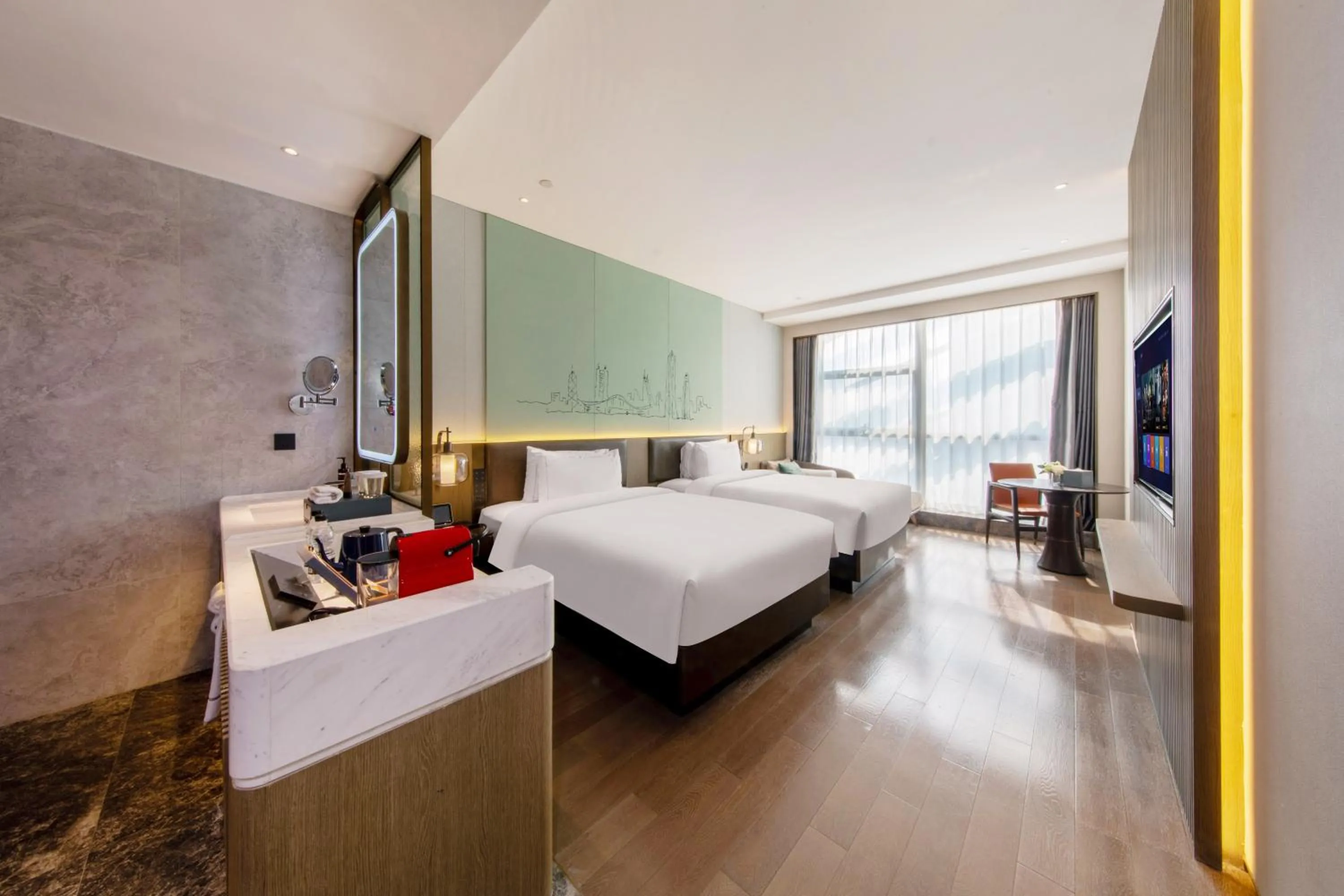 Photo of the whole room, Bed in UrCove by HYATT Shenzhen Luohu