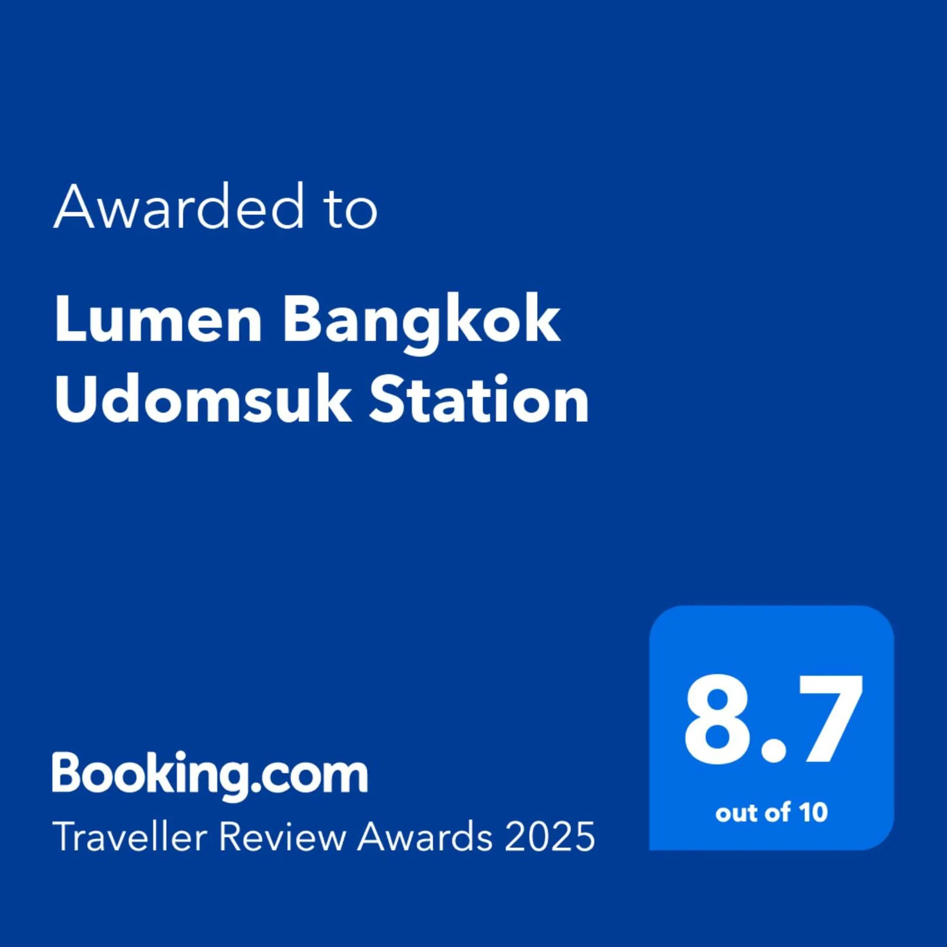 Certificate/Award in Lumen Bangkok Udomsuk Station