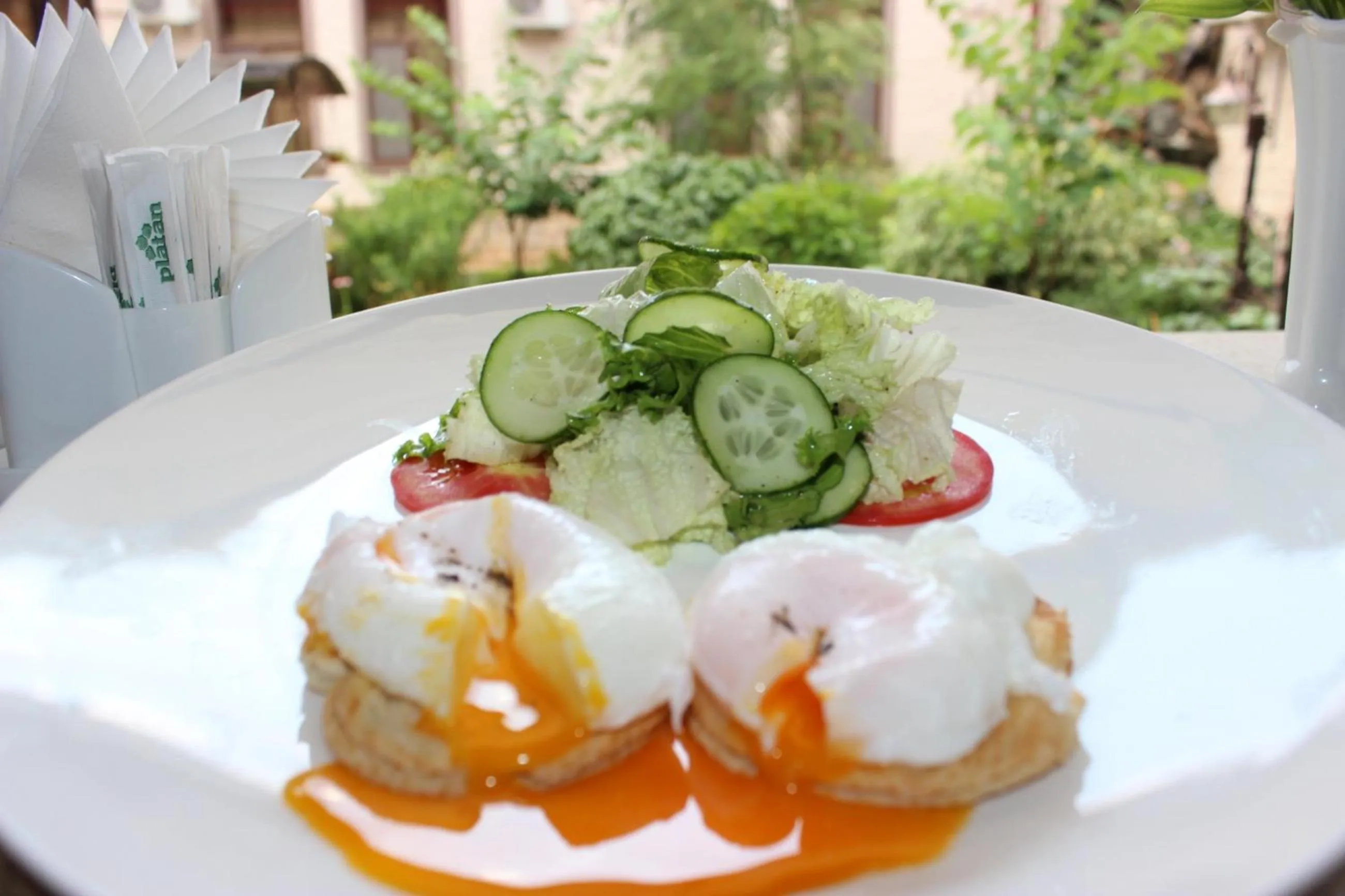 American breakfast in Platan