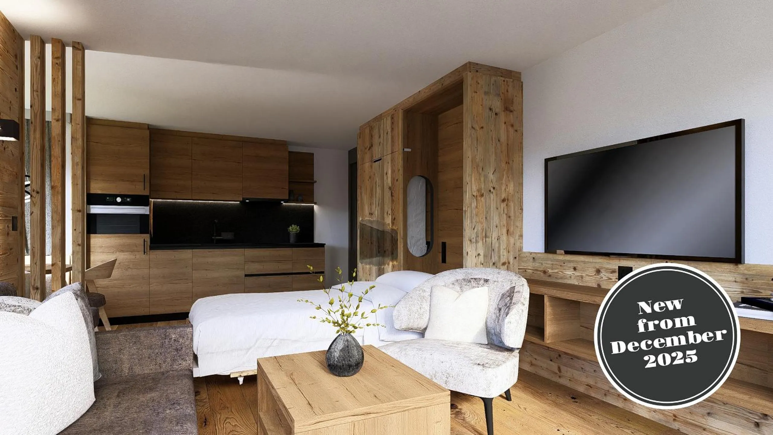 Living room in La Perle Apartments