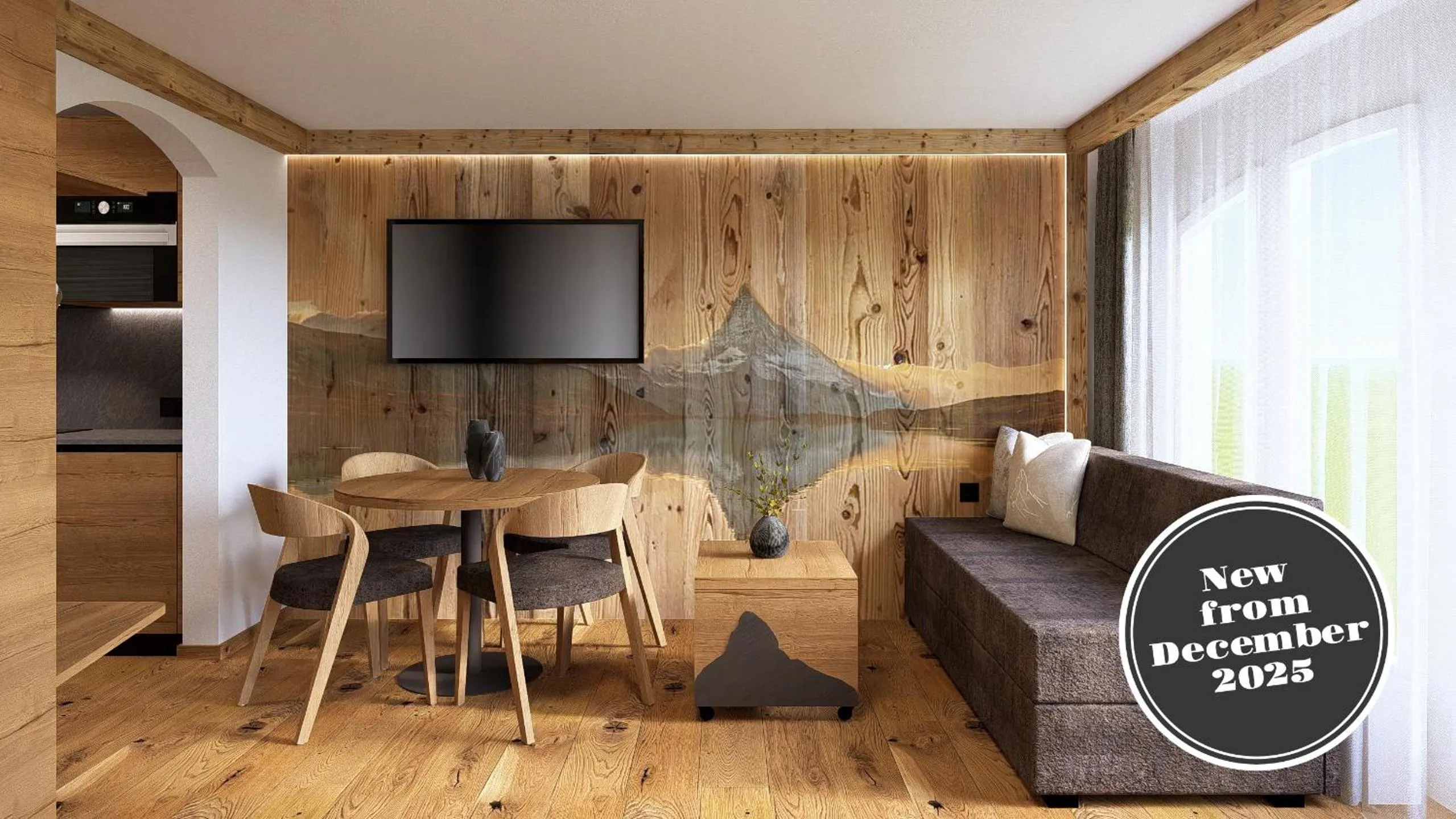 Living room in La Perle Apartments