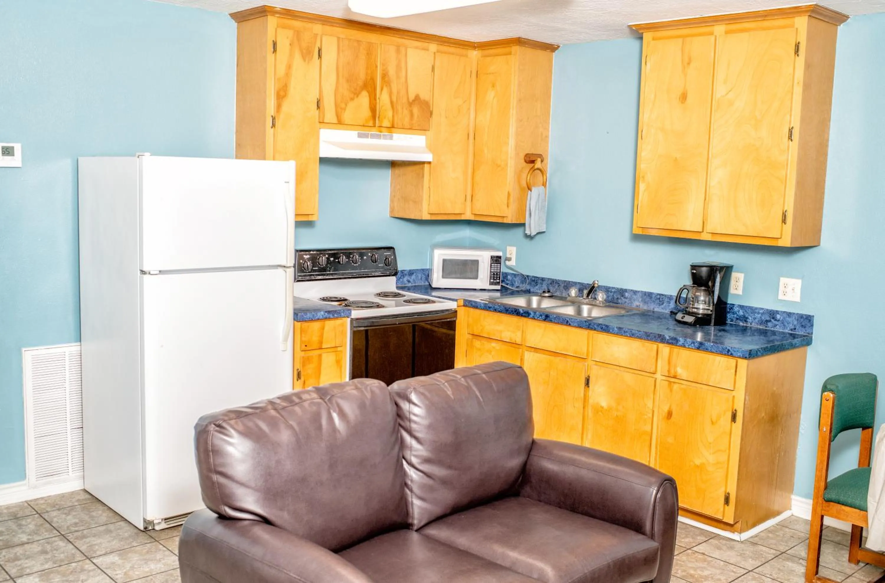 Kitchen or kitchenette in captain's quarters