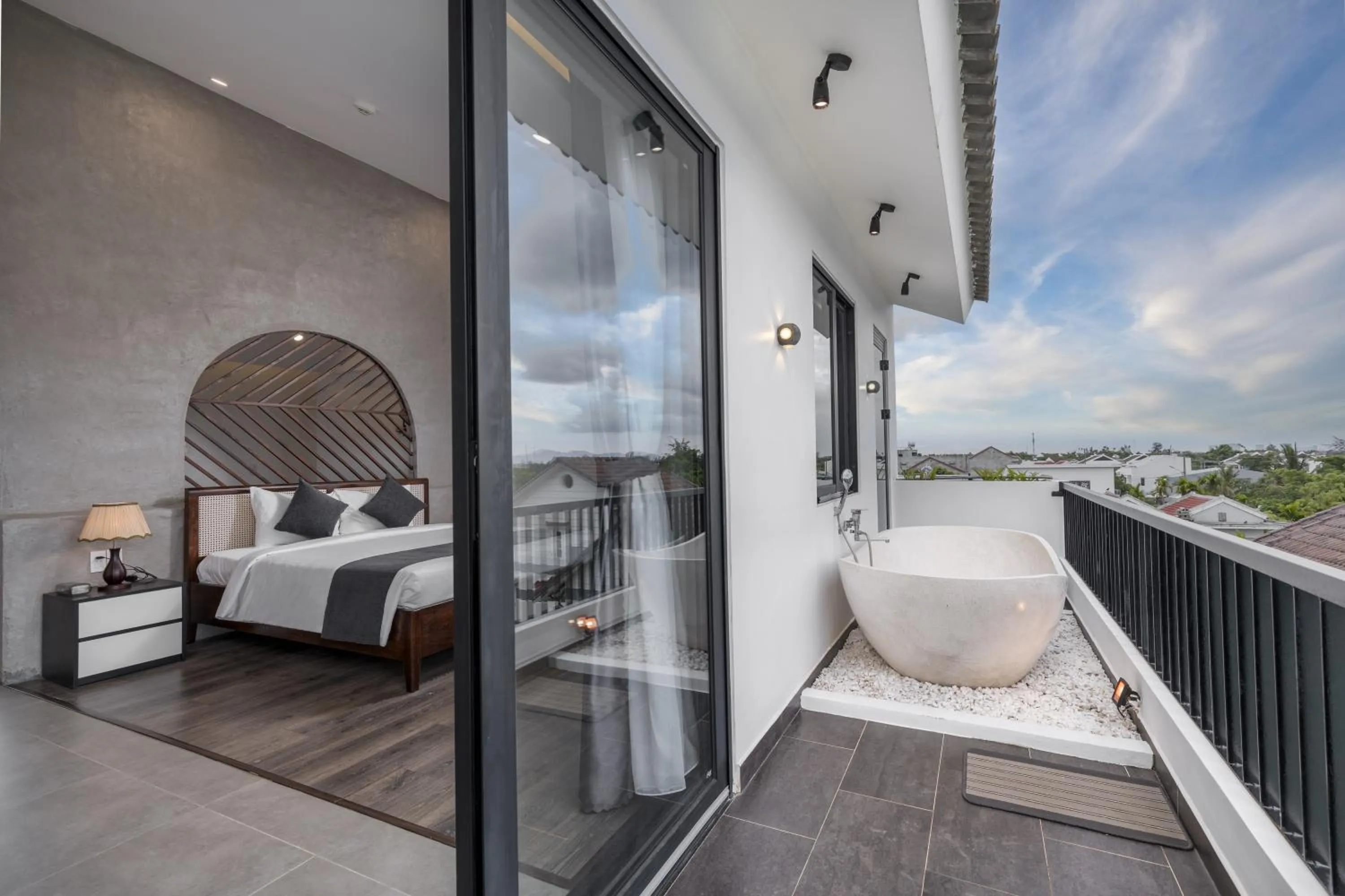 Bed in Charm Champion Villa Hoian