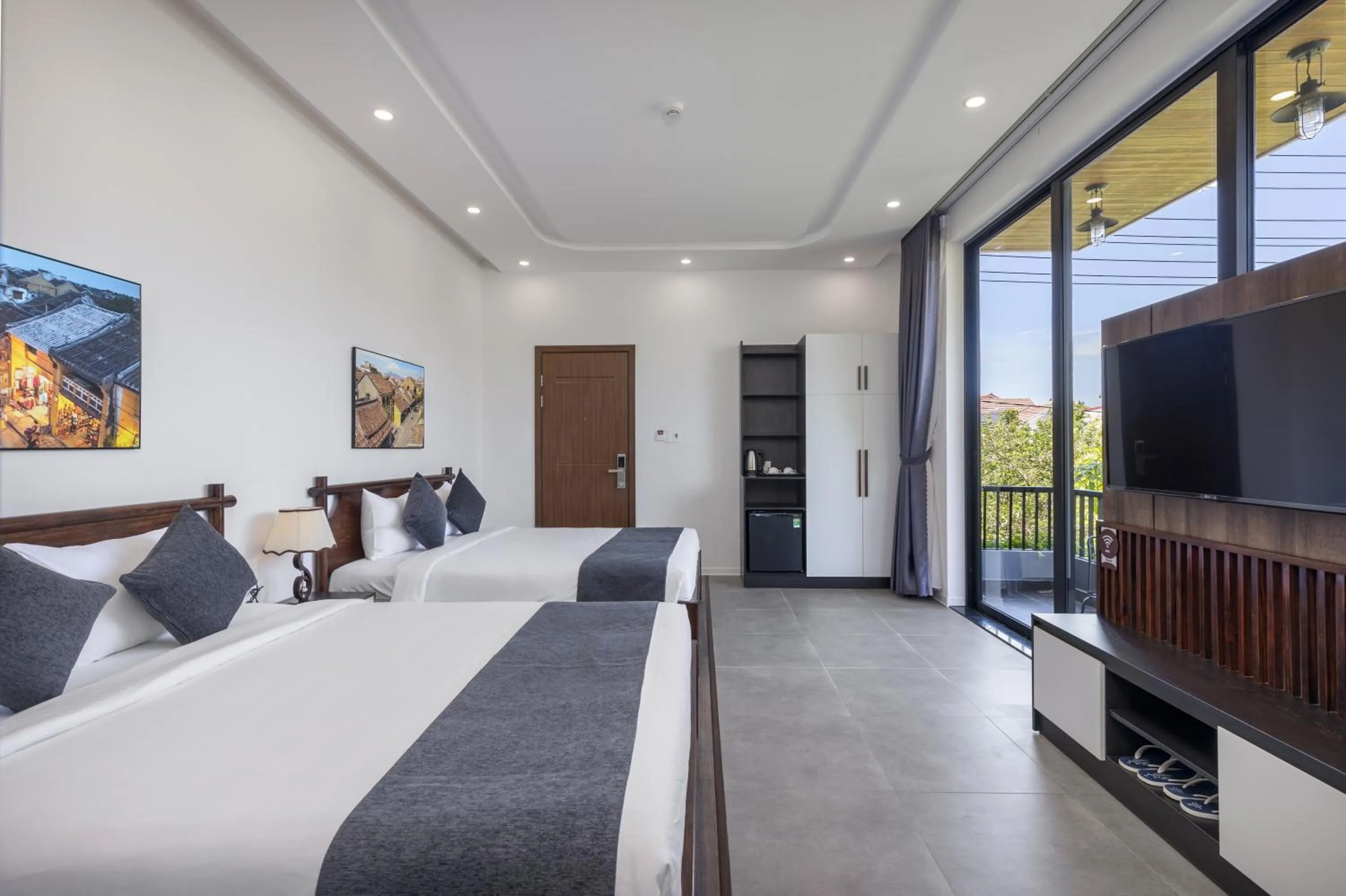 Bed in Charm Champion Villa Hoian