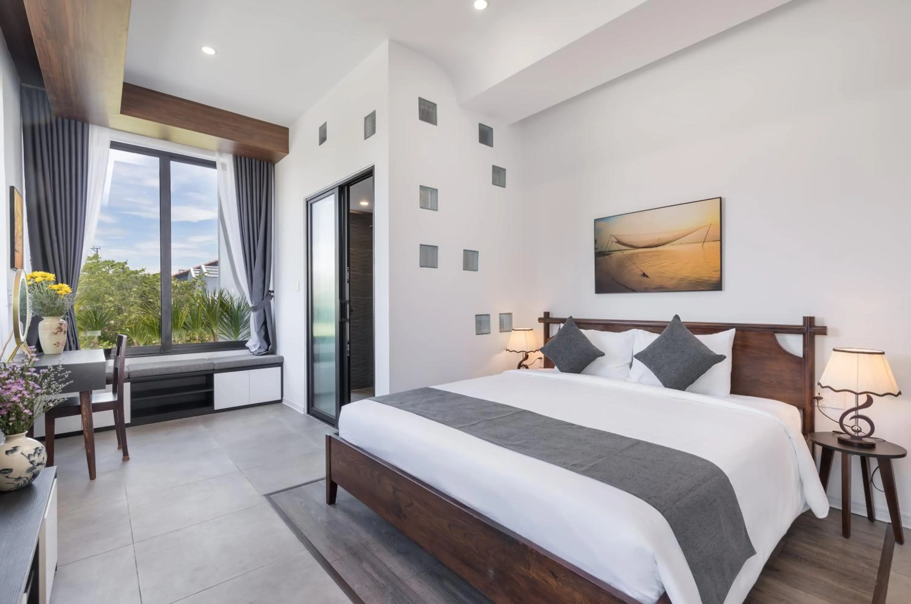 Bed in Charm Champion Villa Hoian