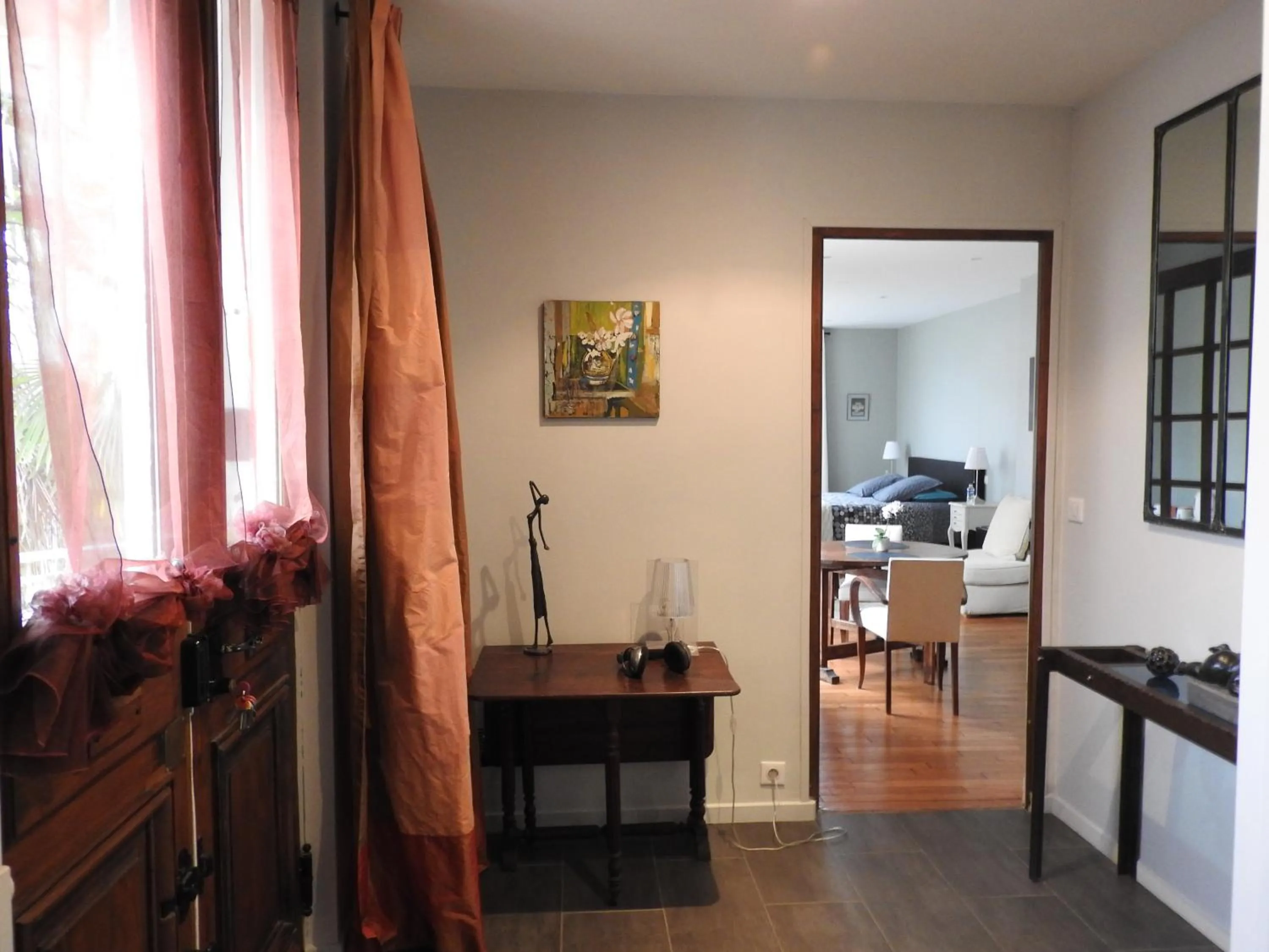 Patio, Bed in Chambre d'hôte La Bacotterie