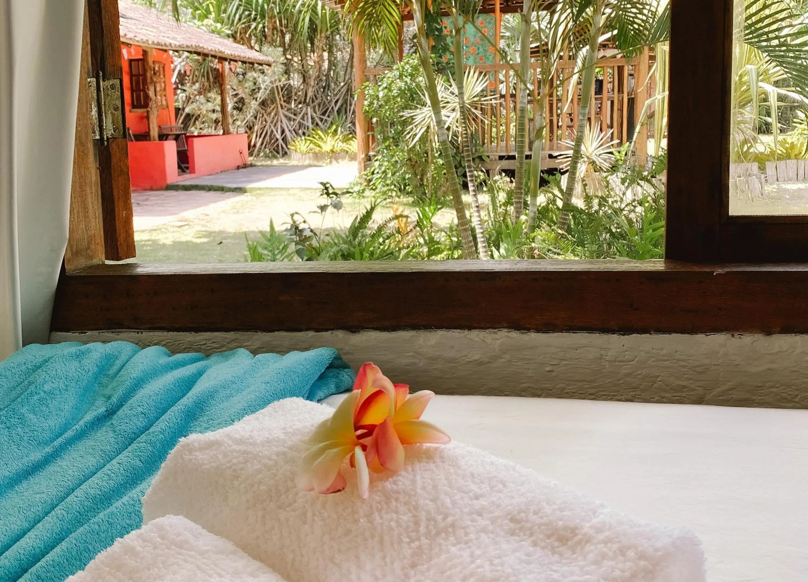 Bed in Bangalôs da Aldeia Caraiva