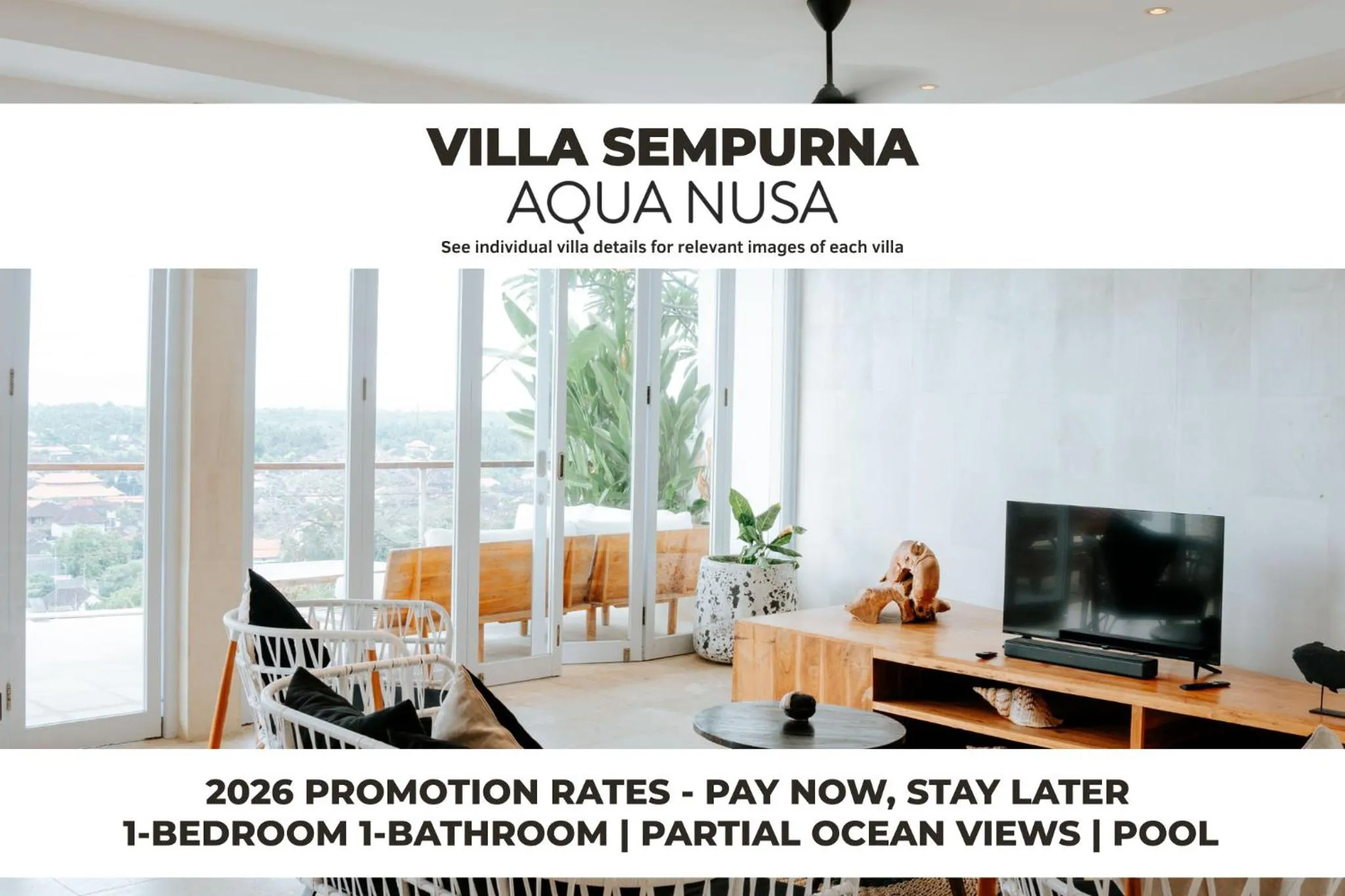 Communal lounge/ TV room in Aqua Nusa - Luxury Lembongan Villas