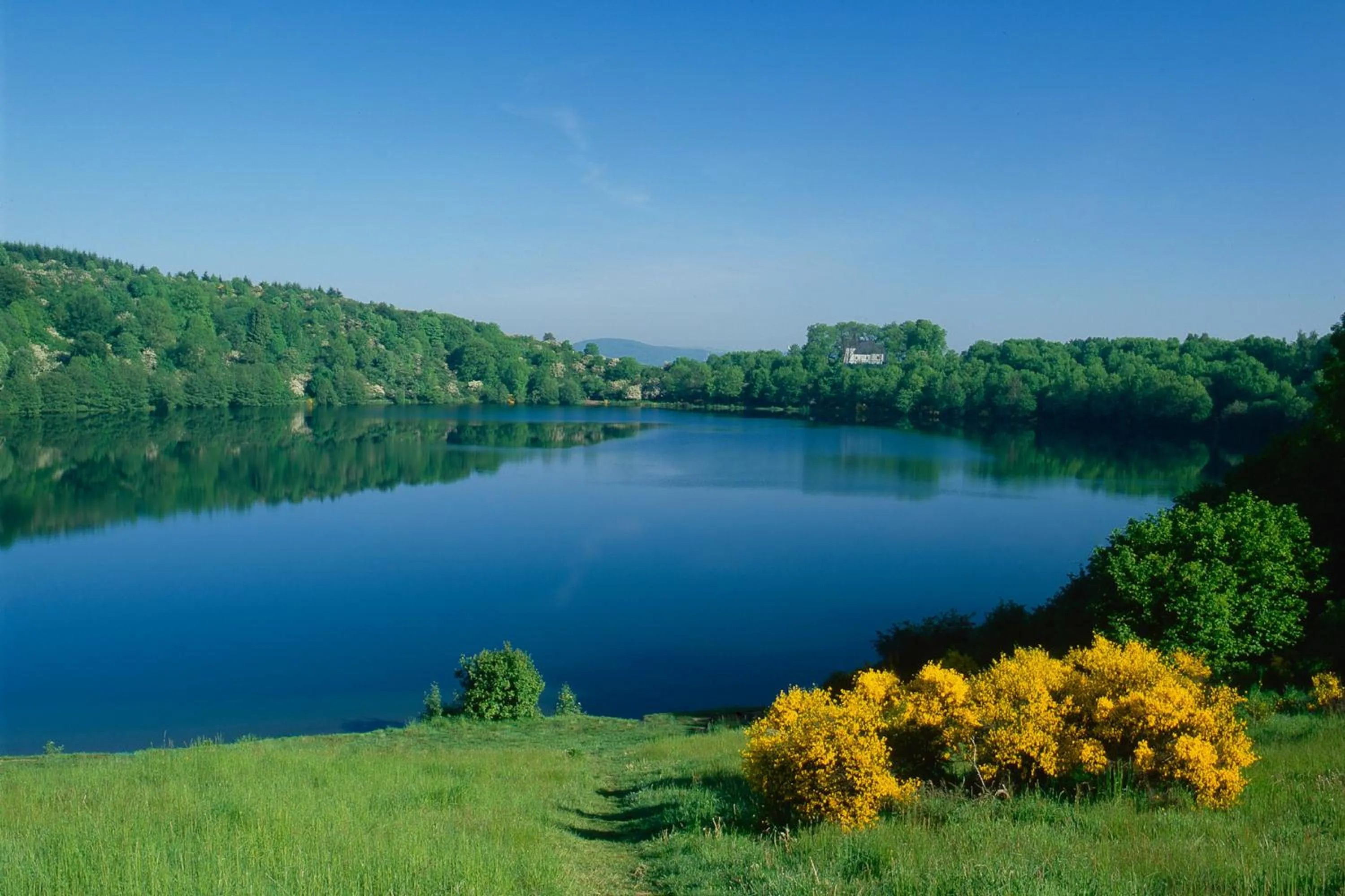 Bird's eye view in Ferienwohnung Landfein Schalkenmehren