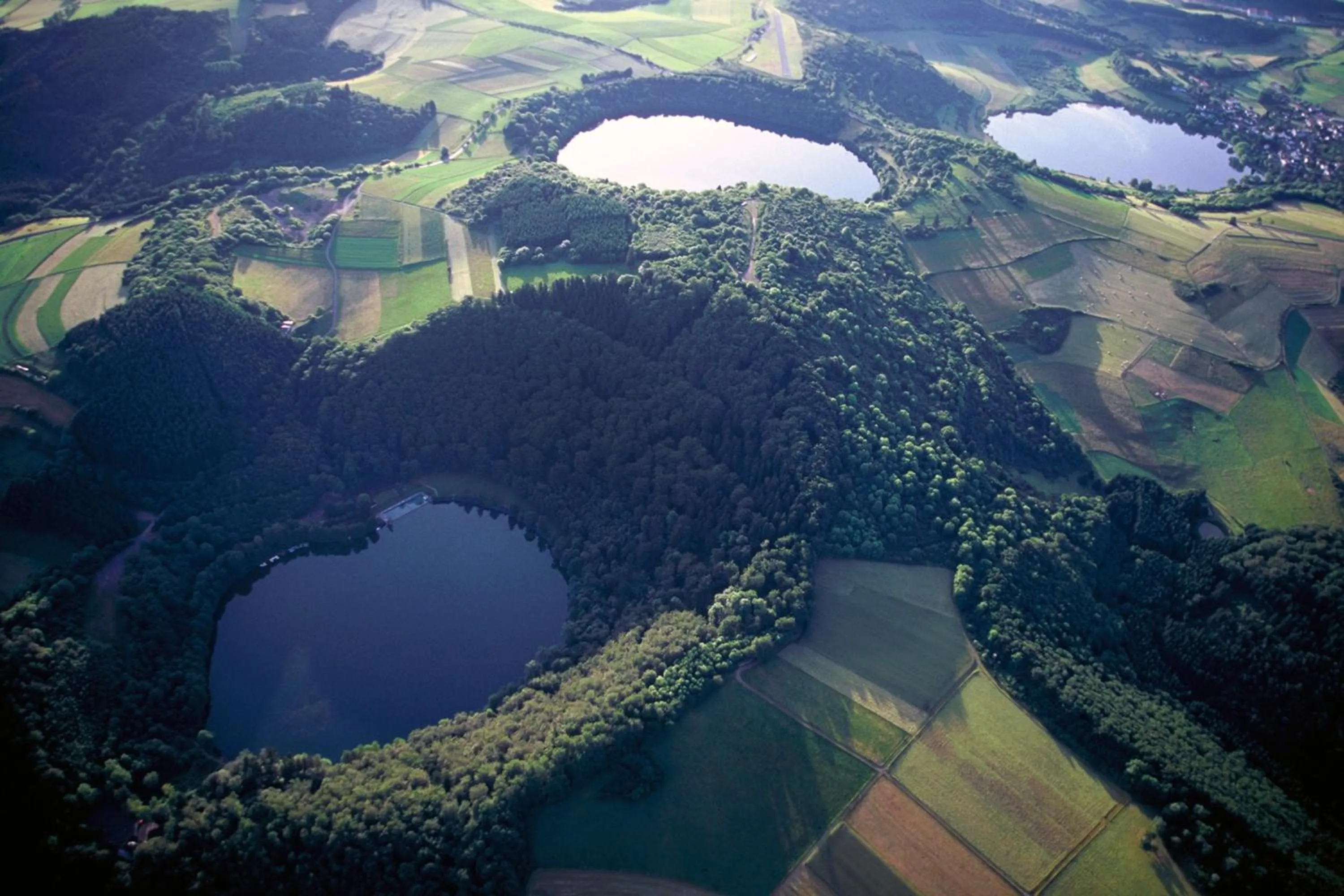Bird's eye view in Ferienwohnung Landfein Schalkenmehren
