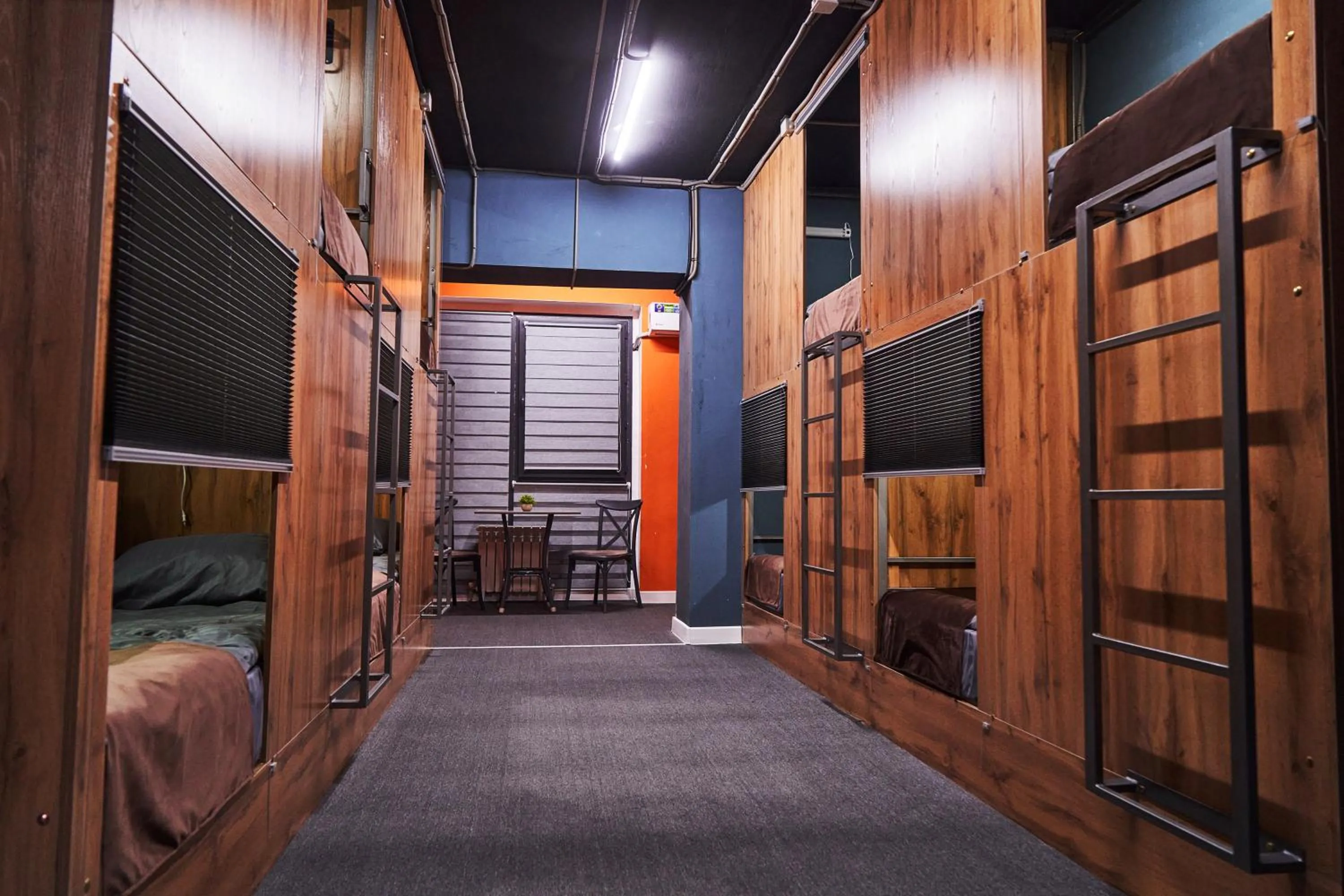 Communal lounge/ TV room in Gagarin Capsule Hotel