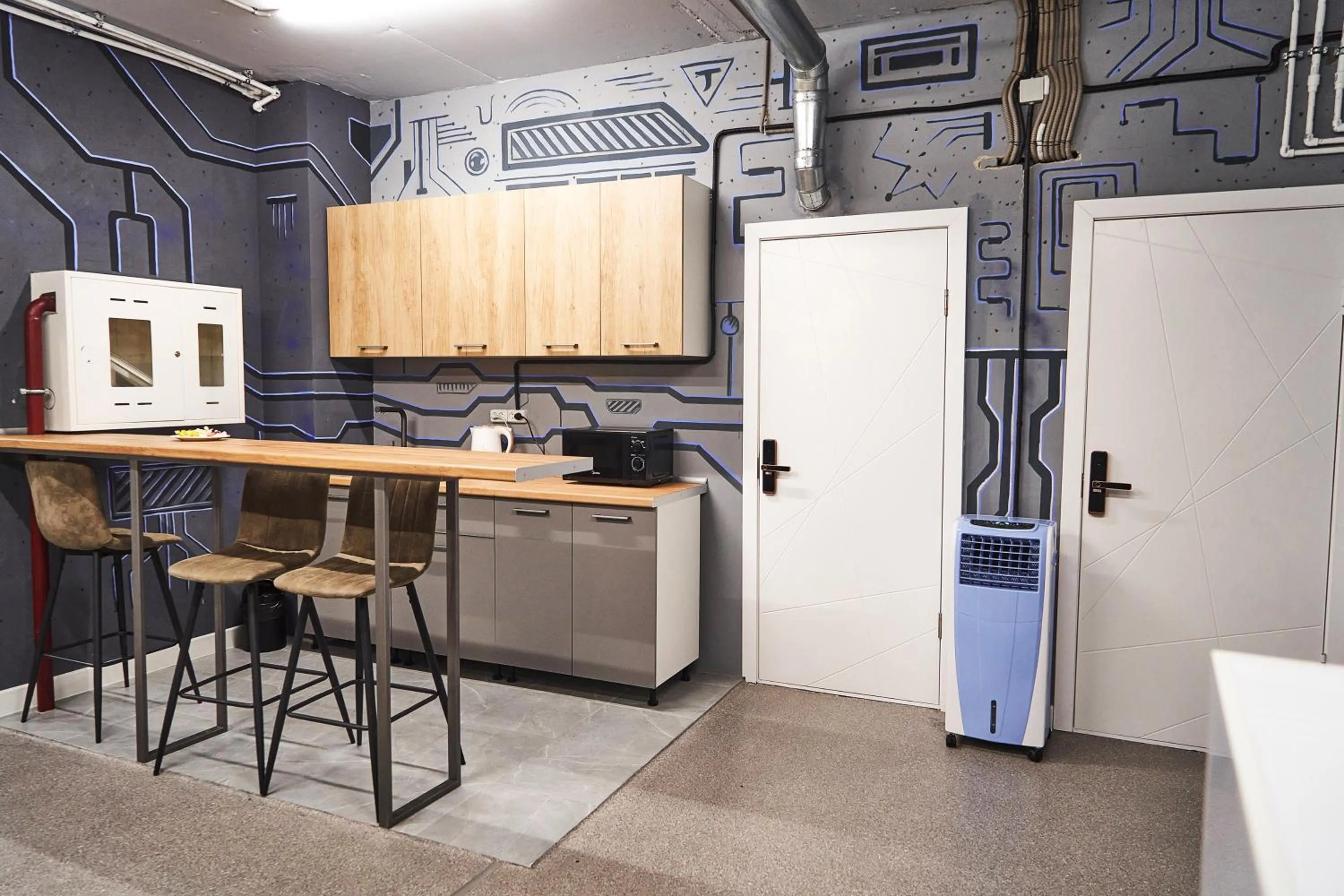 Kitchen or kitchenette in Gagarin Capsule Hotel