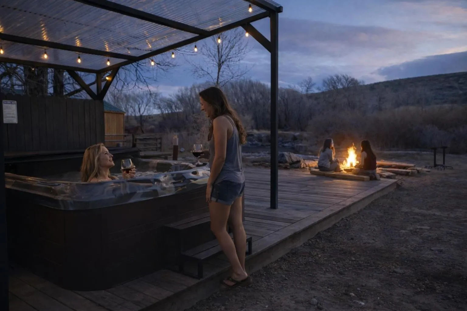 Hot Tub in Chinook Winds Lodge