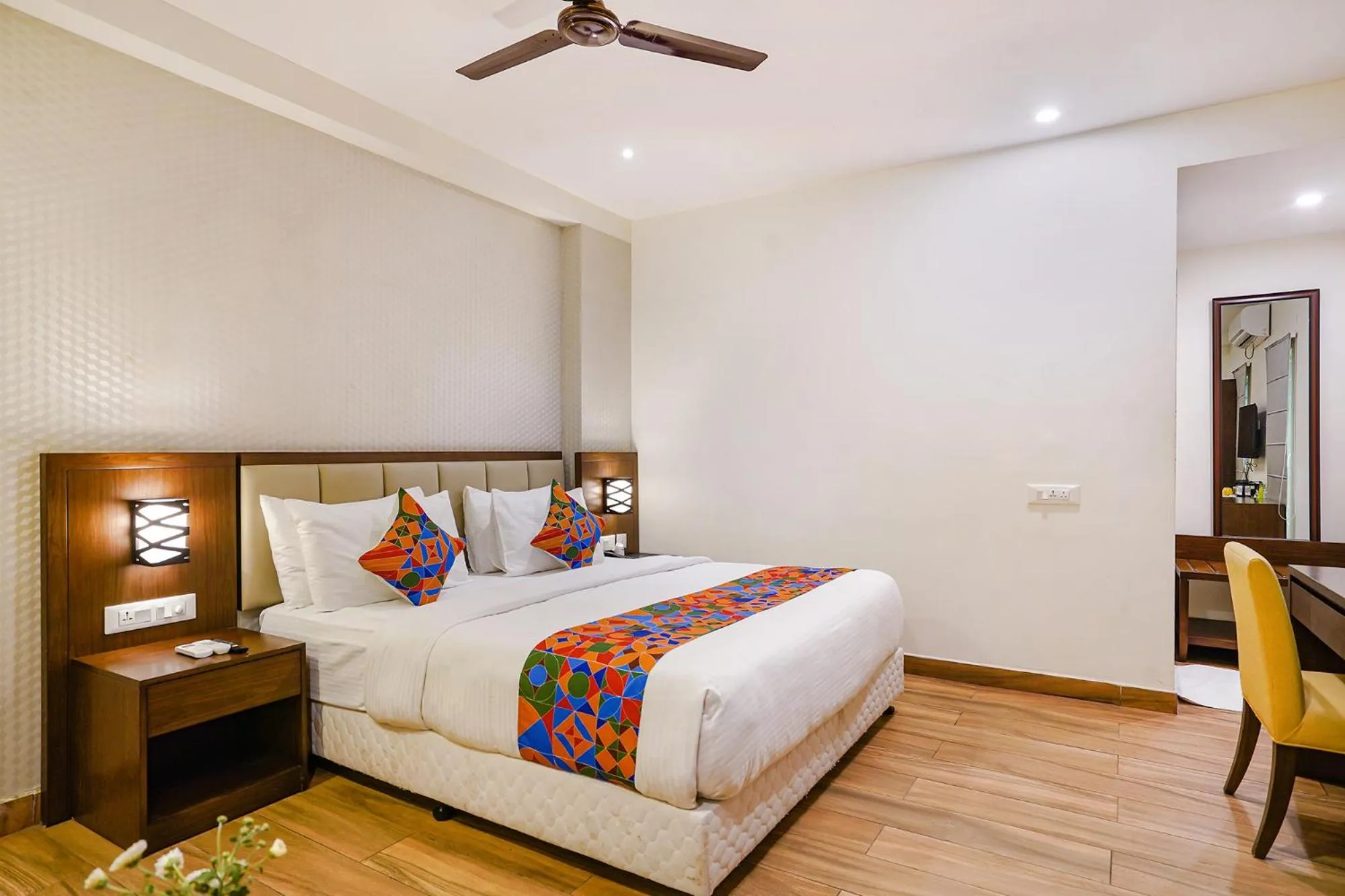 Bed in FabHotel Prime D Dev - Nr Vijayawada Club