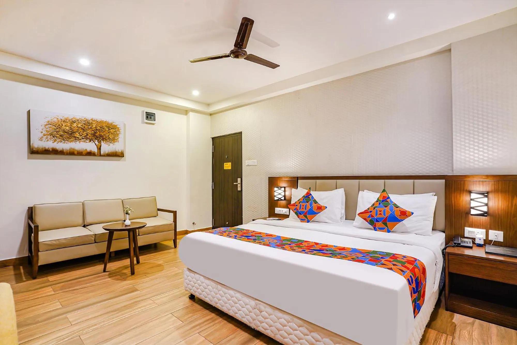 Bed in FabHotel Prime D Dev - Nr Vijayawada Club