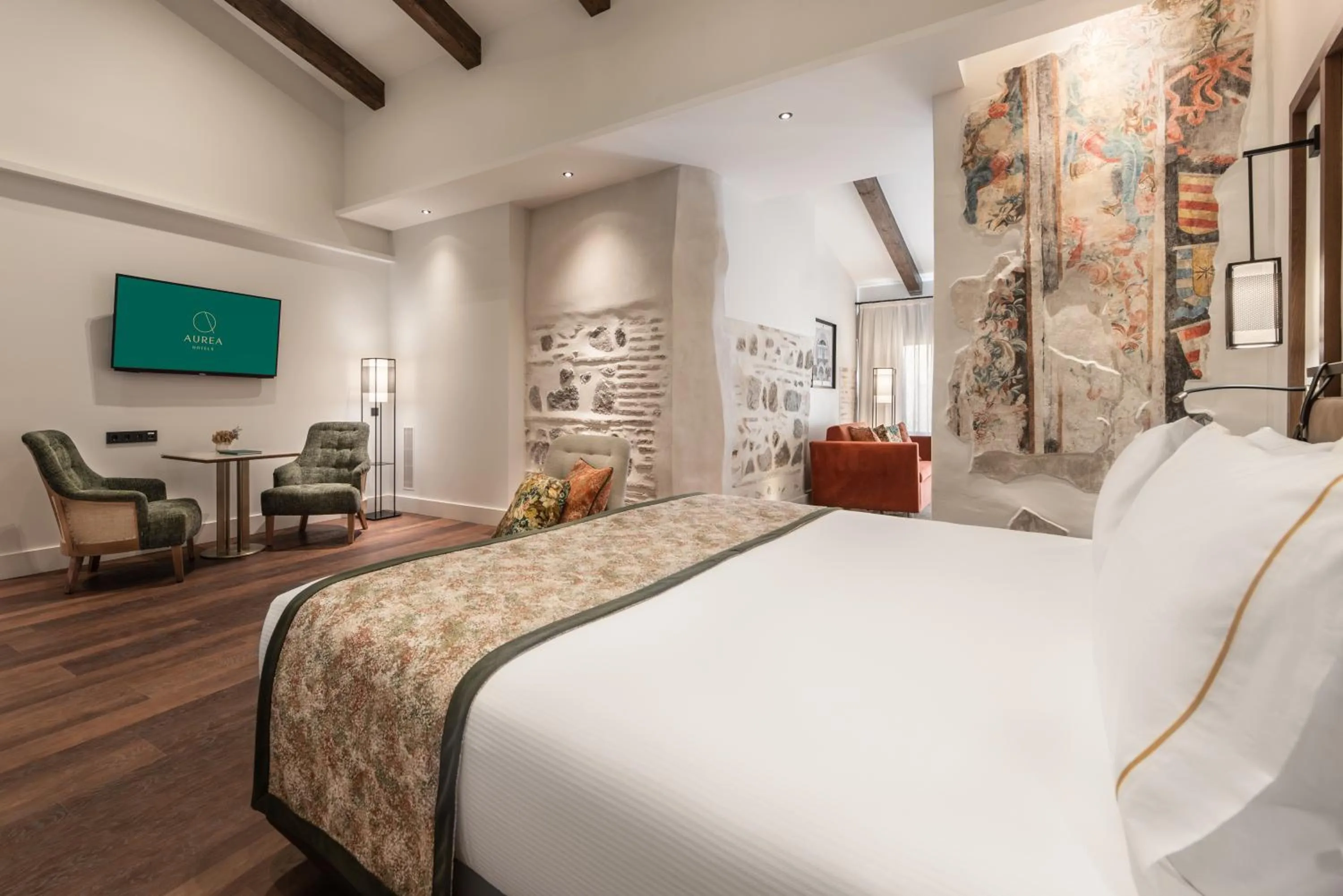 Bedroom, Bed in Áurea Toledo by Eurostars Hotel company