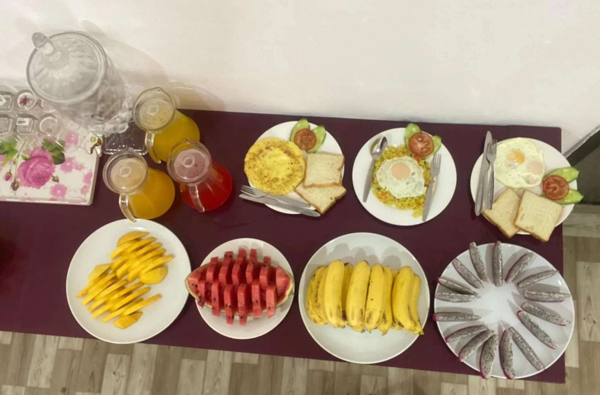 Breakfast in Vang Vieng Victory Hostel