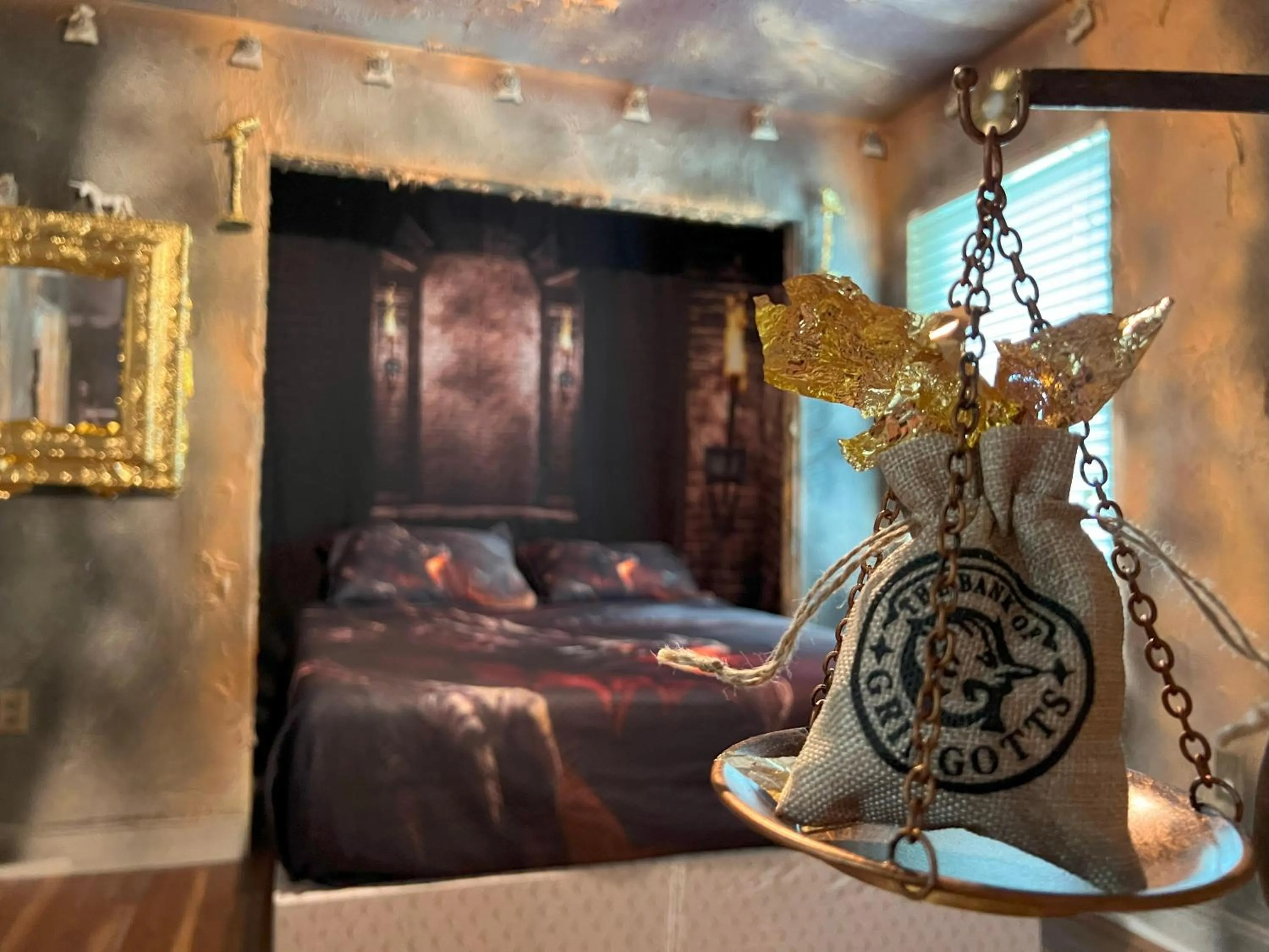 Bed in Magical Castle Near Theme Parks