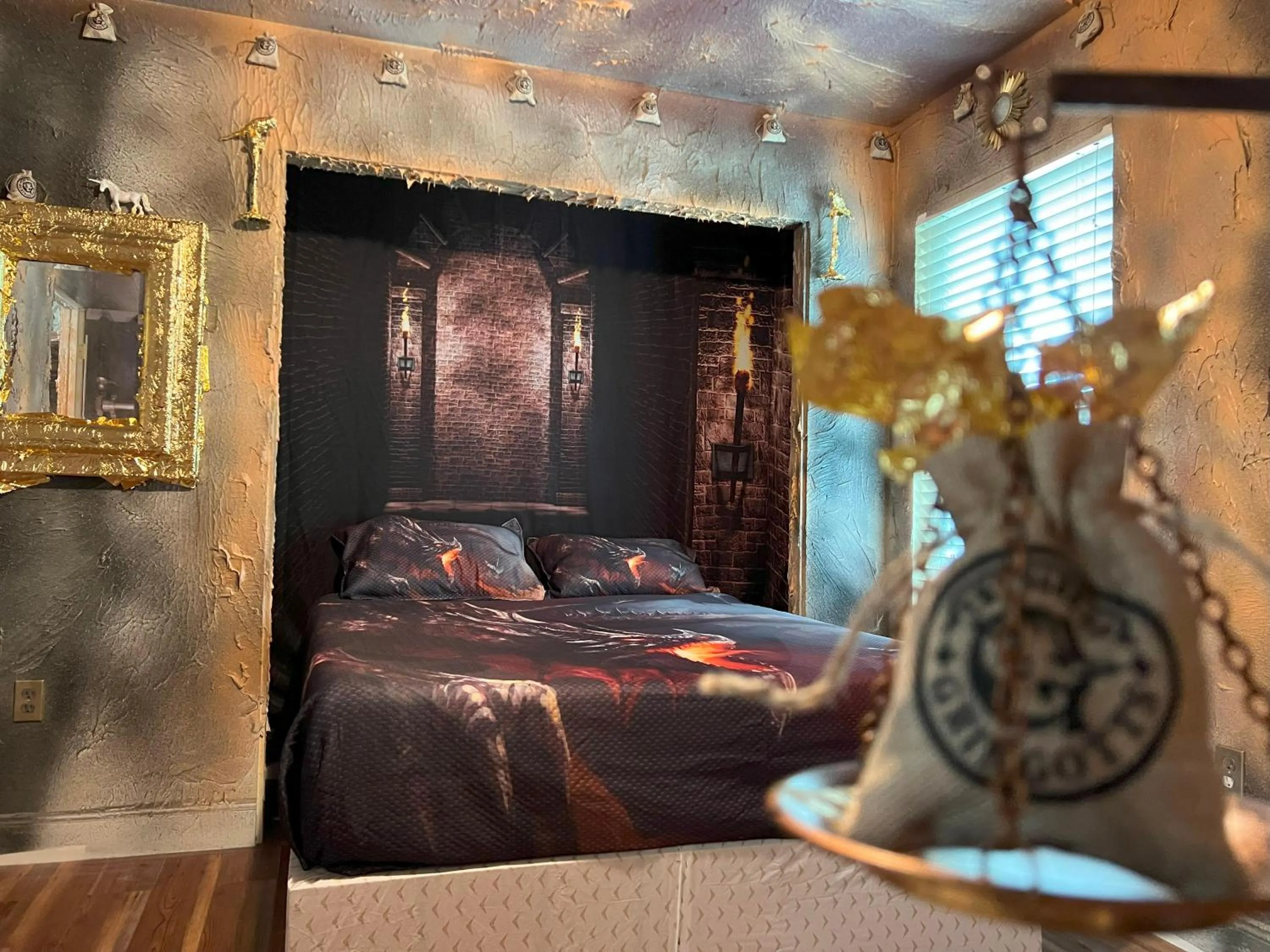 Bed in Magical Castle Near Theme Parks