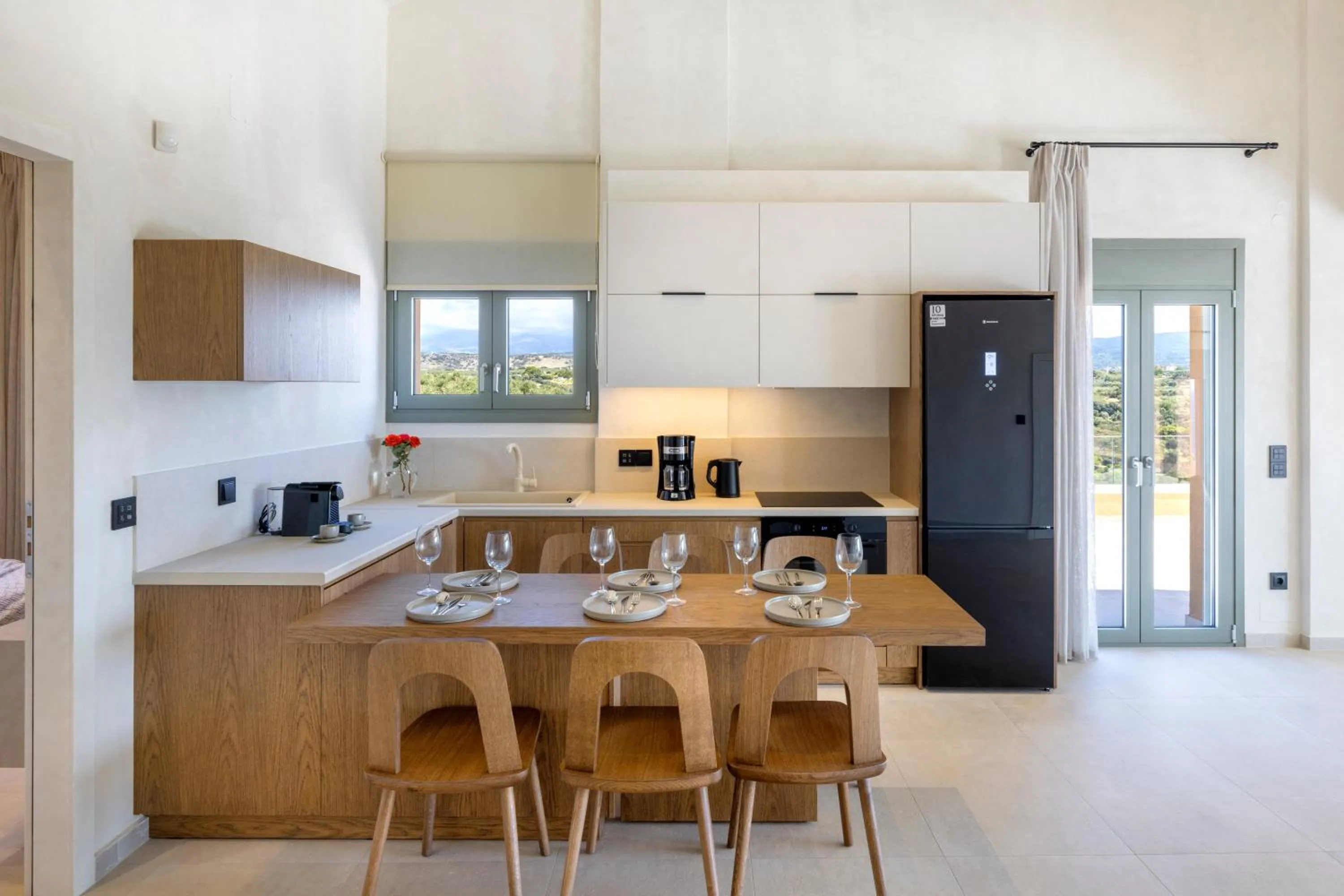 Kitchen or kitchenette in Dedalos Touch Boutique Hotel