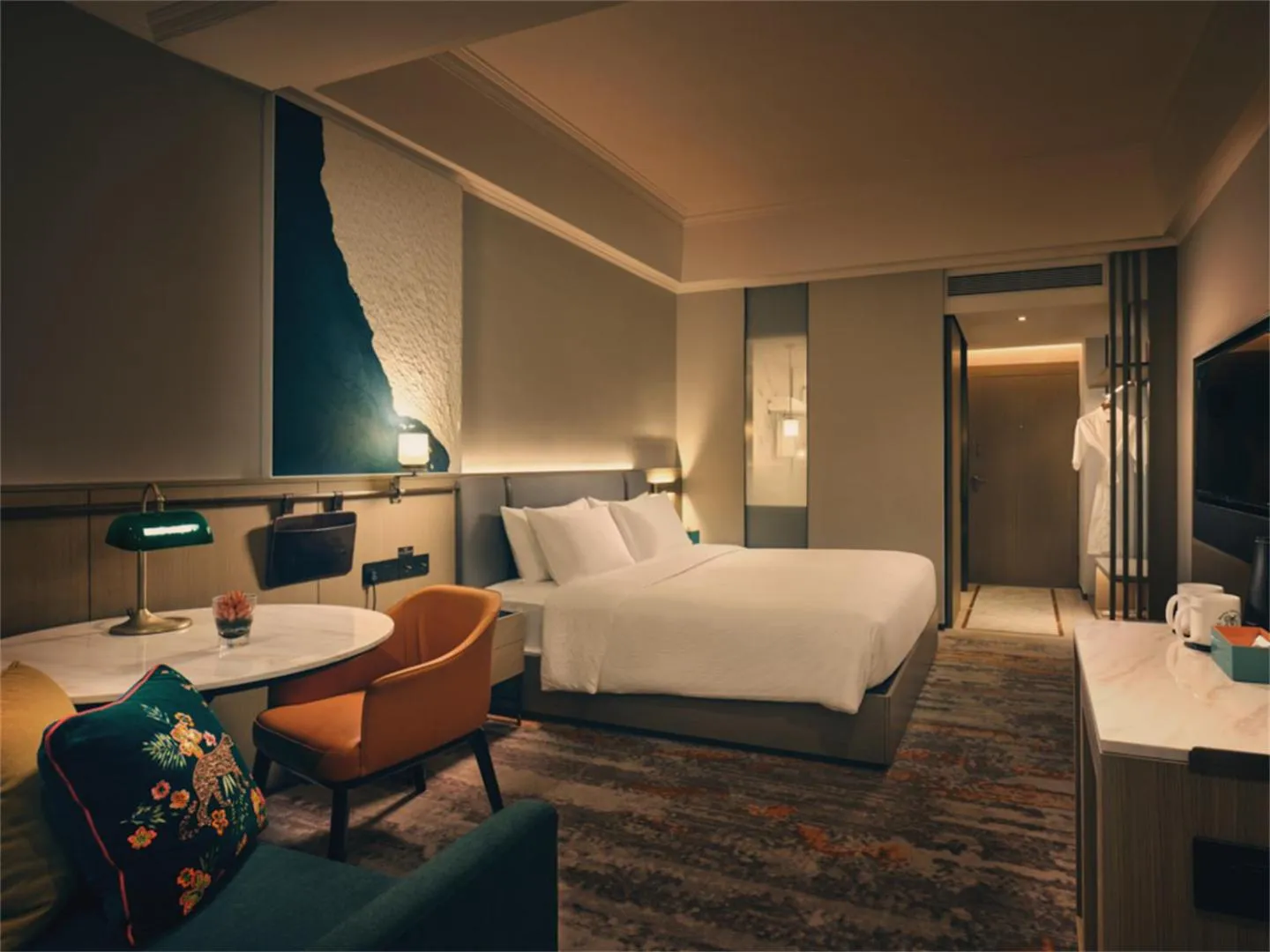 Bedroom, Bed in Wanda Yi Hotel Wuxi