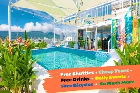 Swimming pool in The Backpacker Hostel and spa