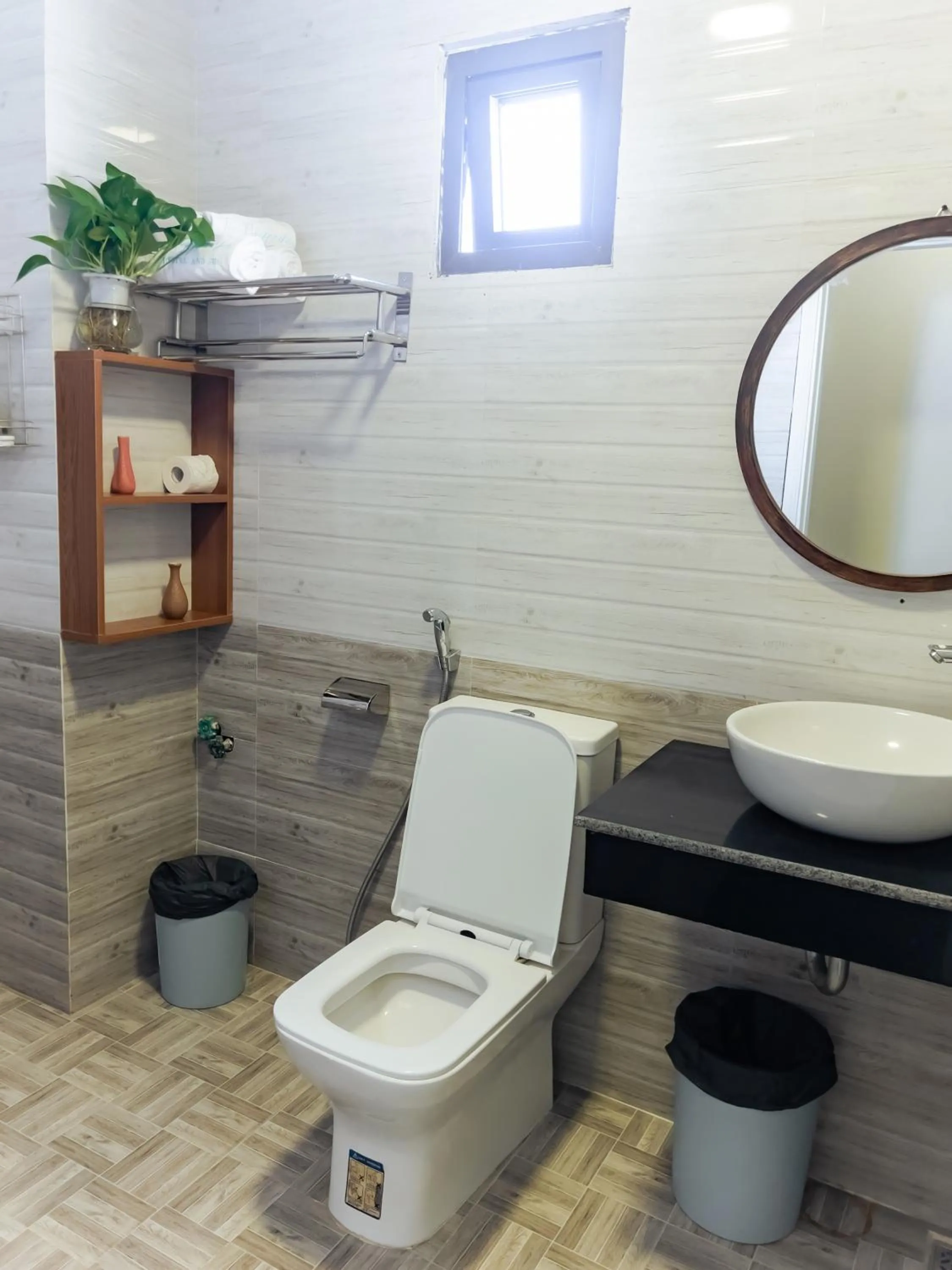 Bathroom in The Backpacker Hostel and spa