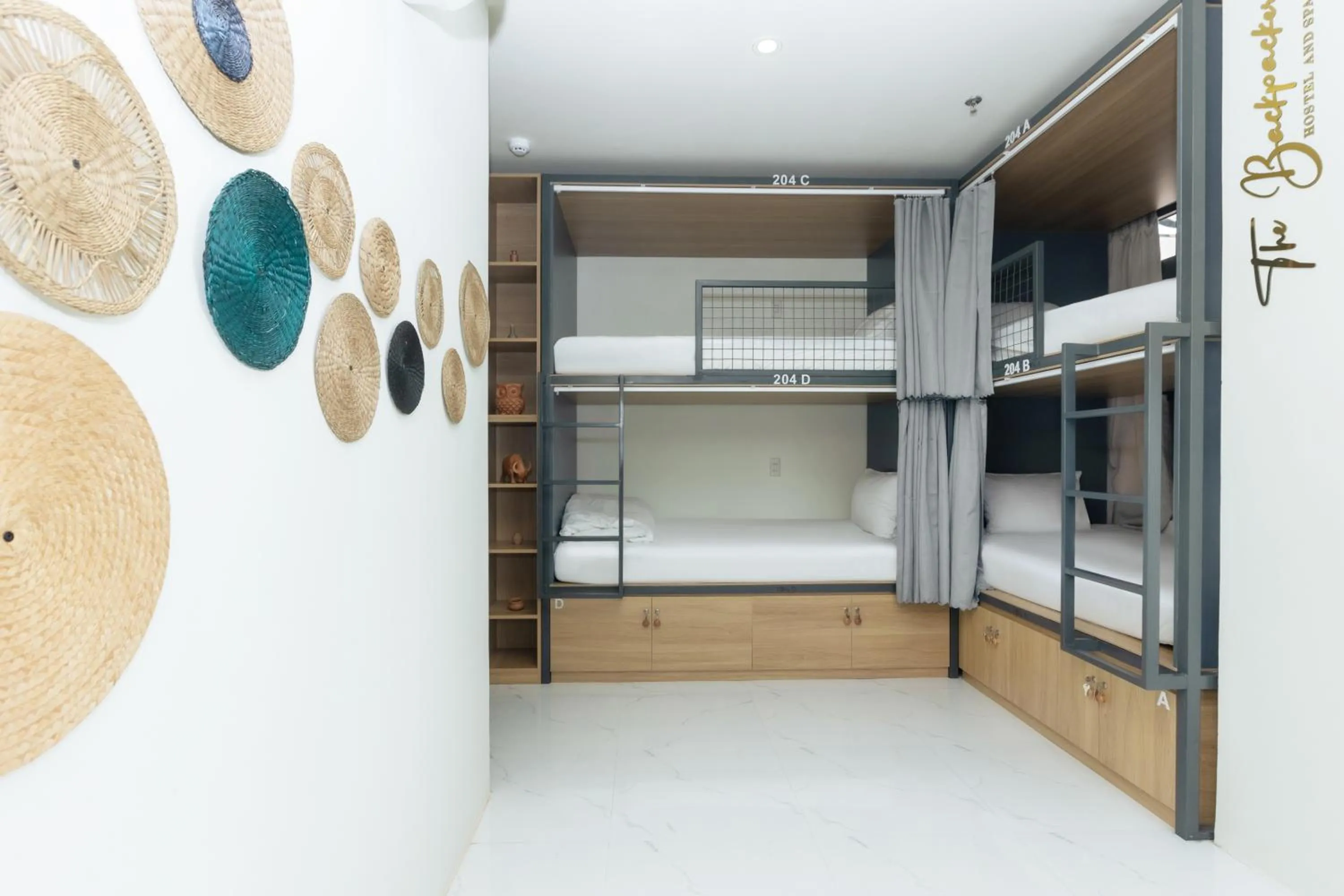 Decorative detail, Bed in The Backpacker Hostel and spa