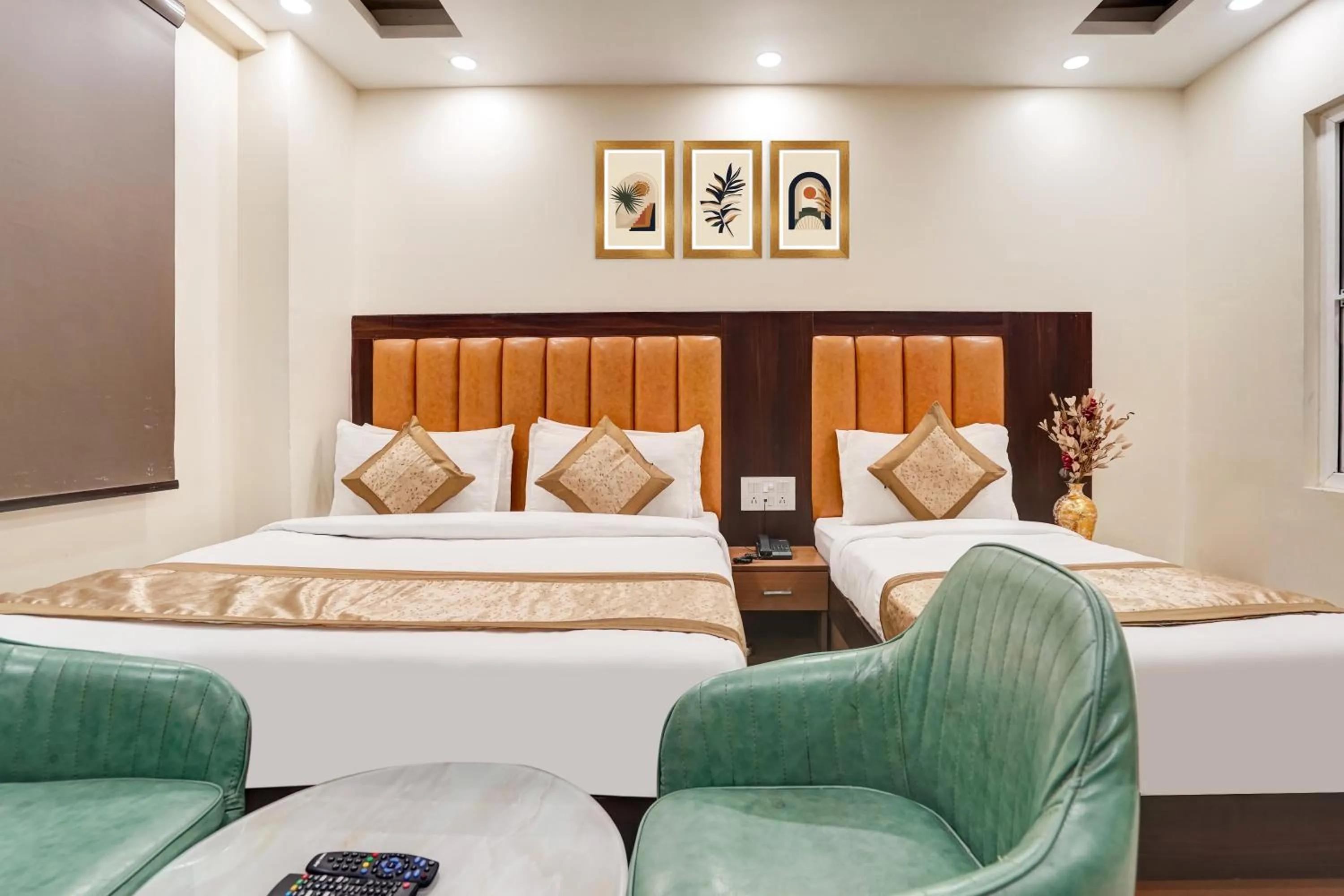 Photo of the whole room, Bed in Hotel Royal Rosette Near New Delhi Railway Station - Connaught Place and VFS