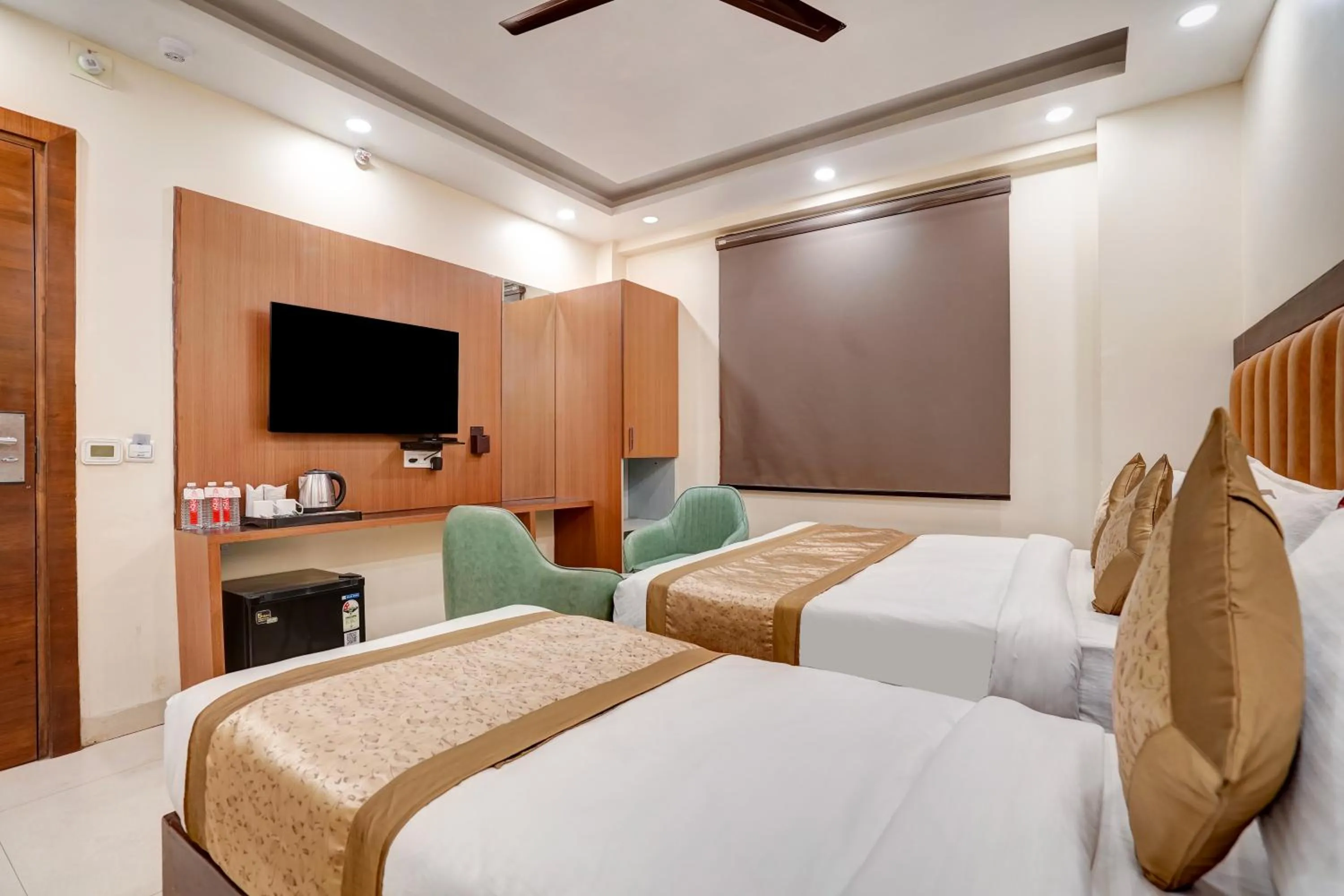 Photo of the whole room, Bed in Hotel Royal Rosette Near New Delhi Railway Station - Connaught Place and VFS