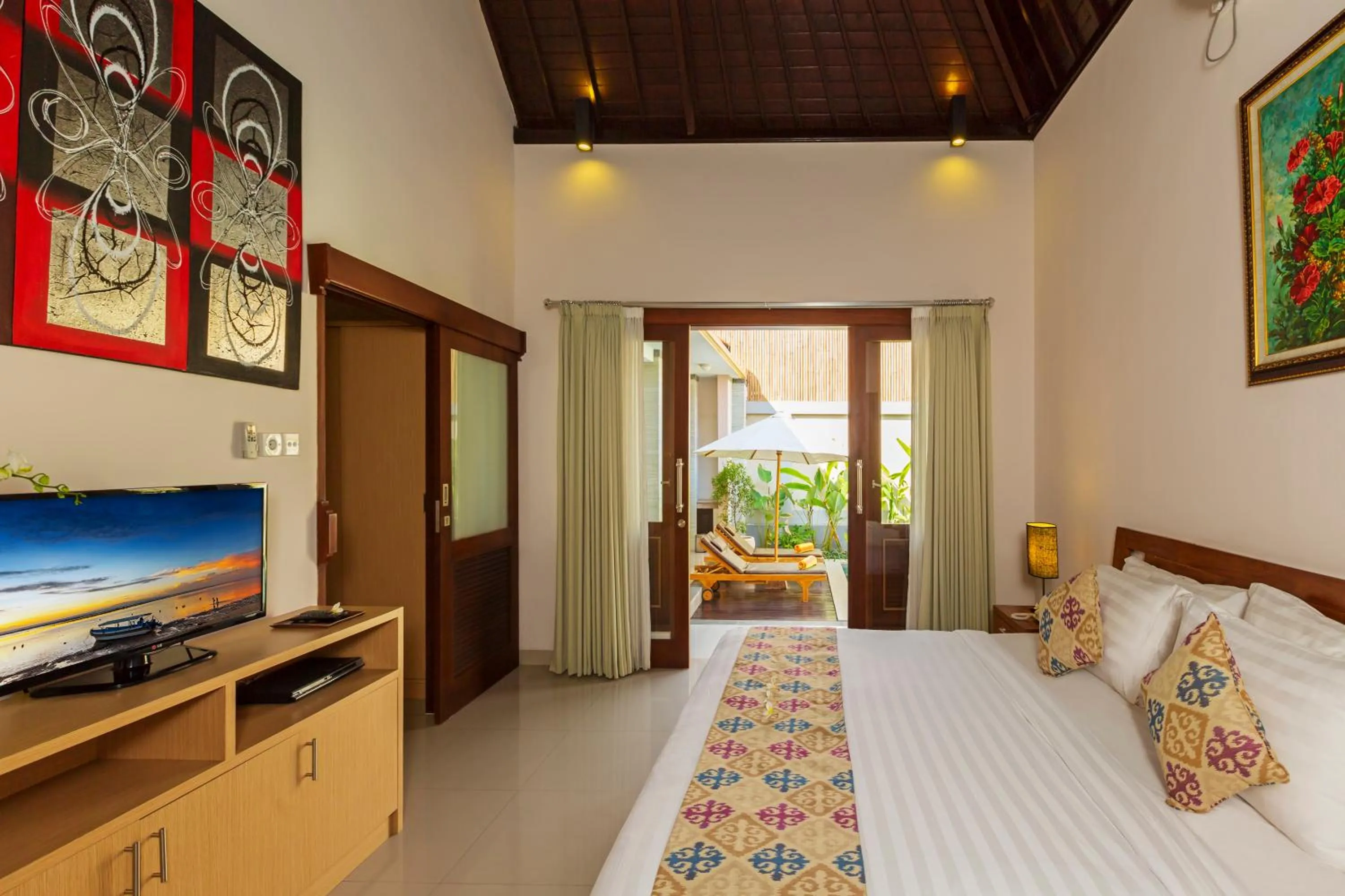 Bedroom, Bed in Kubal Villa and Living Seminyak