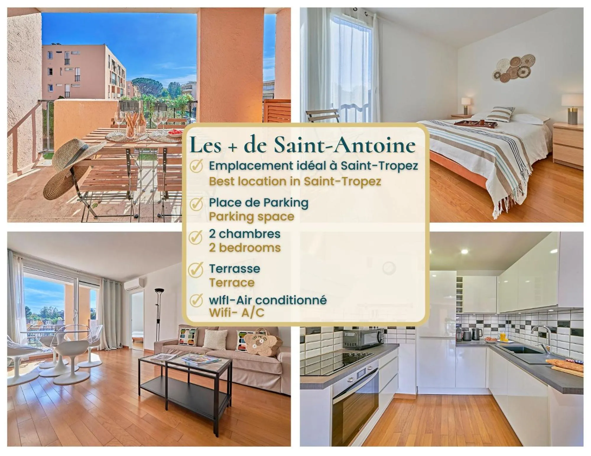 Bed in Saint Antoine-City center St-Tropez-TerraceParking
