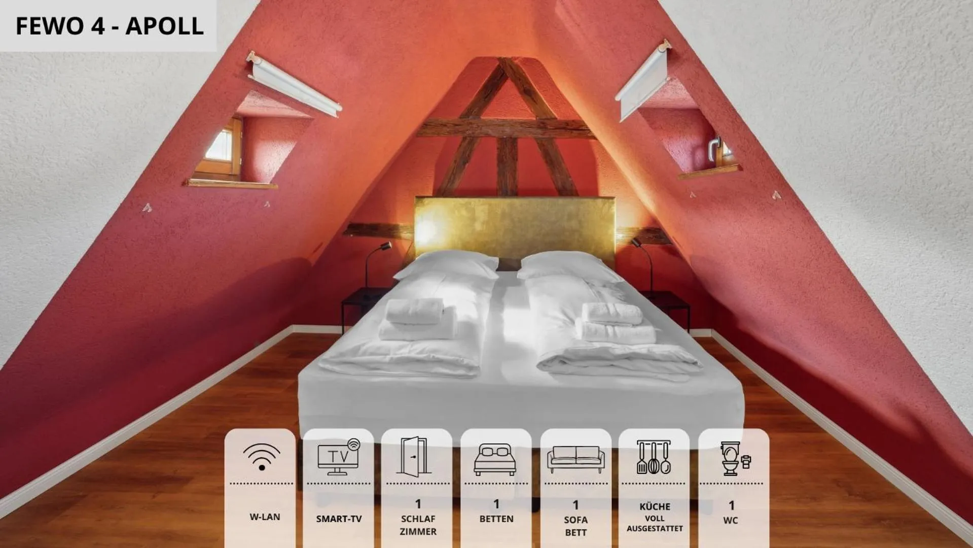 Bed in SandAPART34 - 4 tolle FeWos von 1-9 Pers mitten in der Altstadt