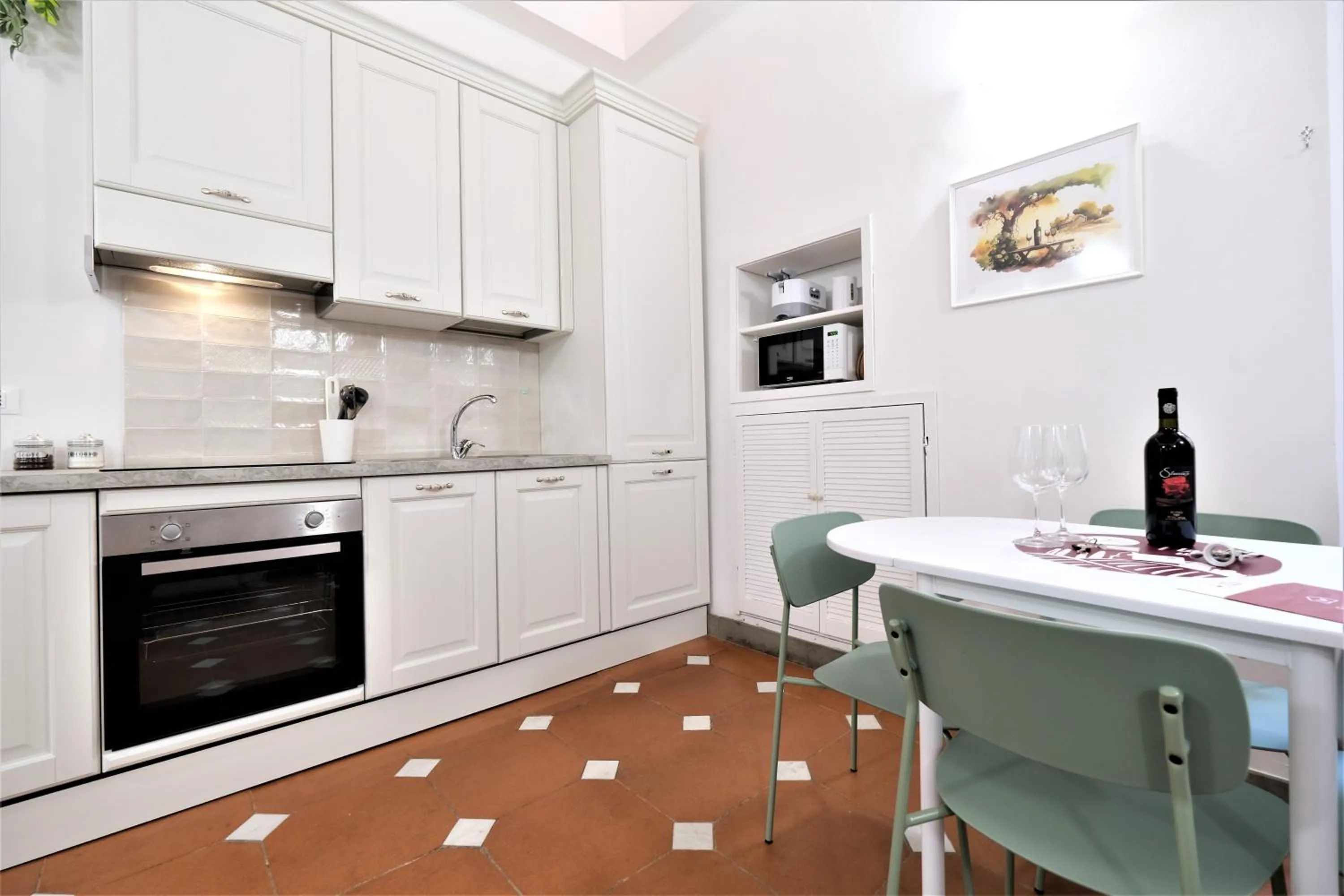 Kitchen or kitchenette in Wine Apartments Florence Ribolla