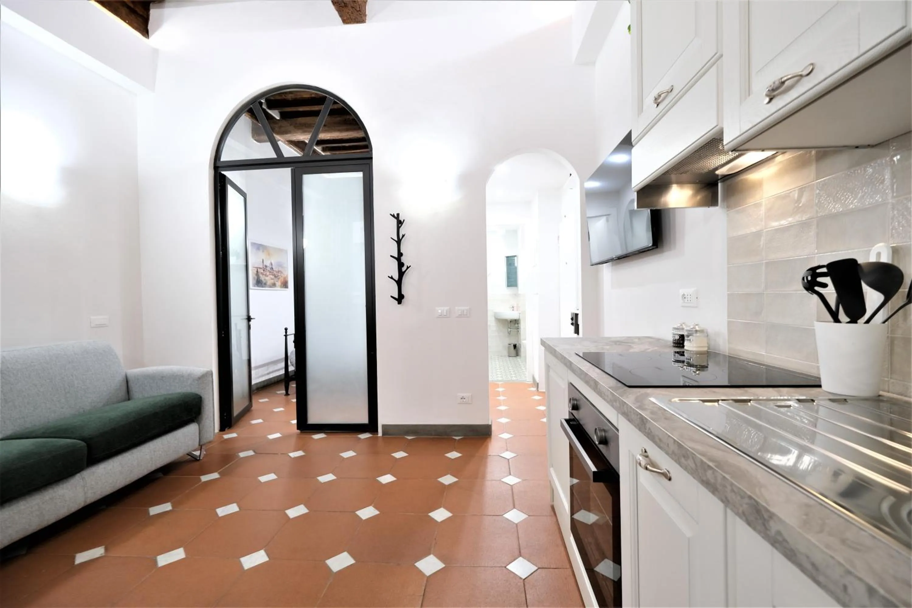 Kitchen or kitchenette in Wine Apartments Florence Ribolla