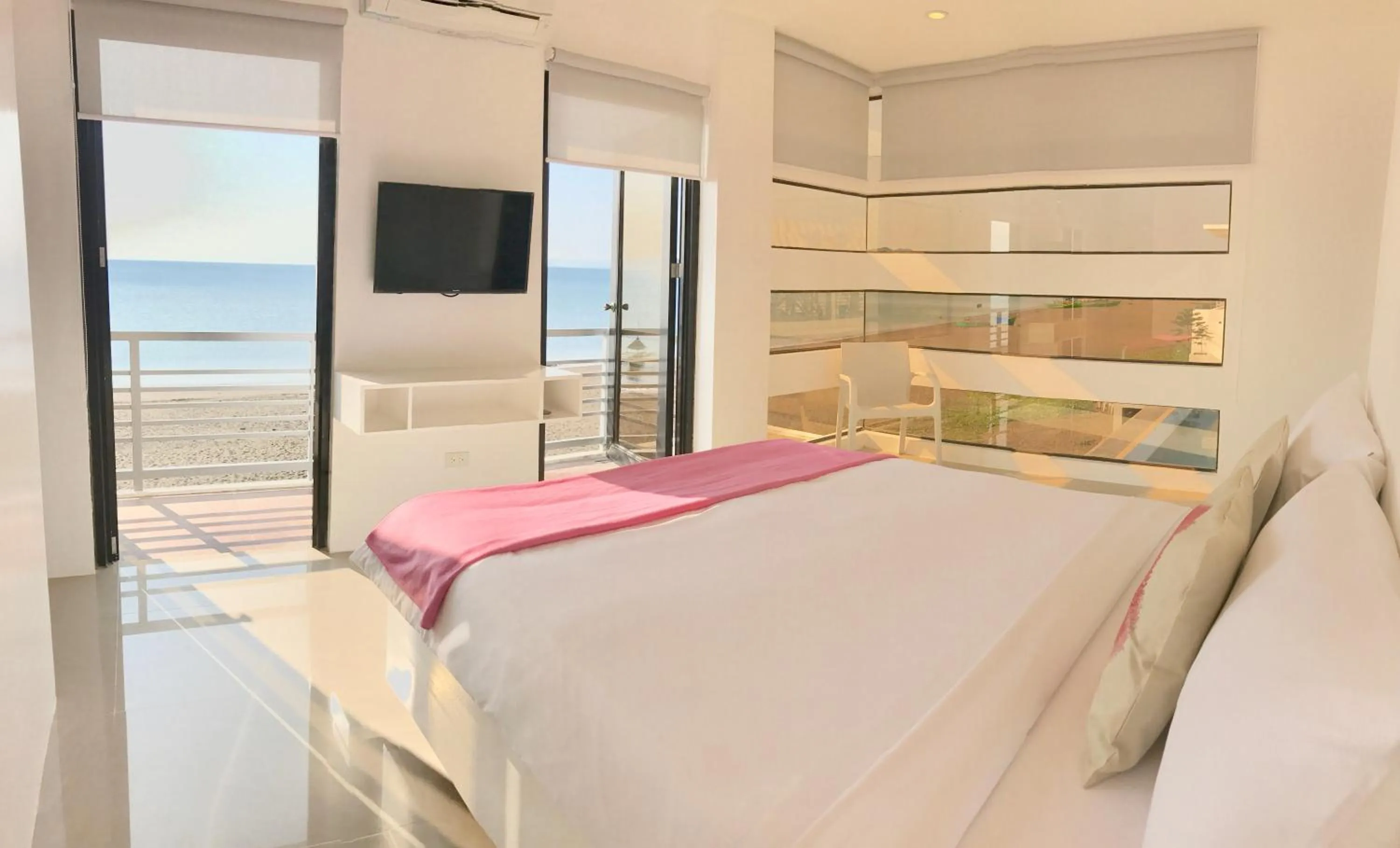 Balcony/Terrace, Bed in Blue Coast Beach Hotel